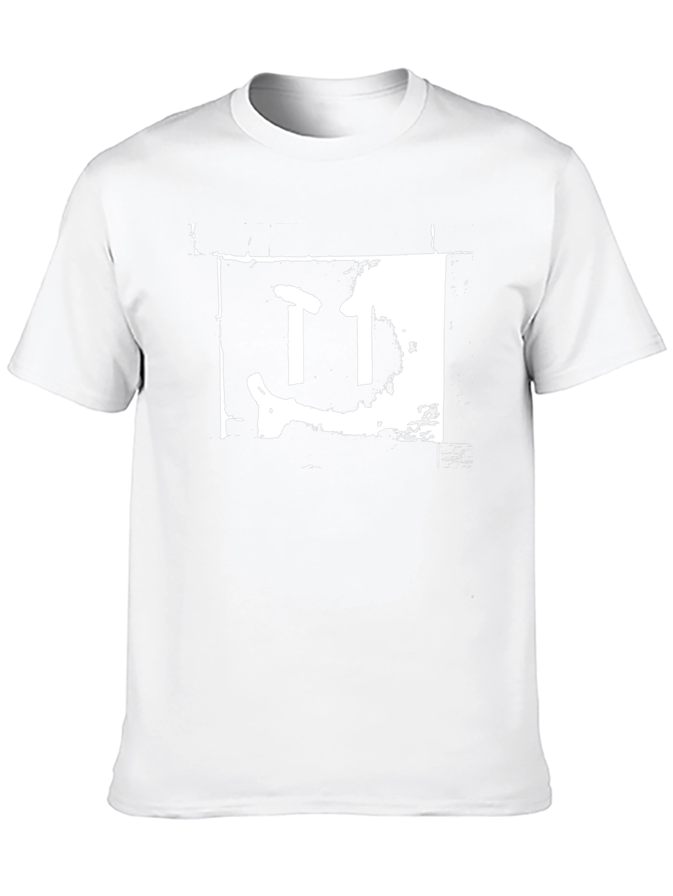 Distressed Graphic Tee - Black Cotton Blend