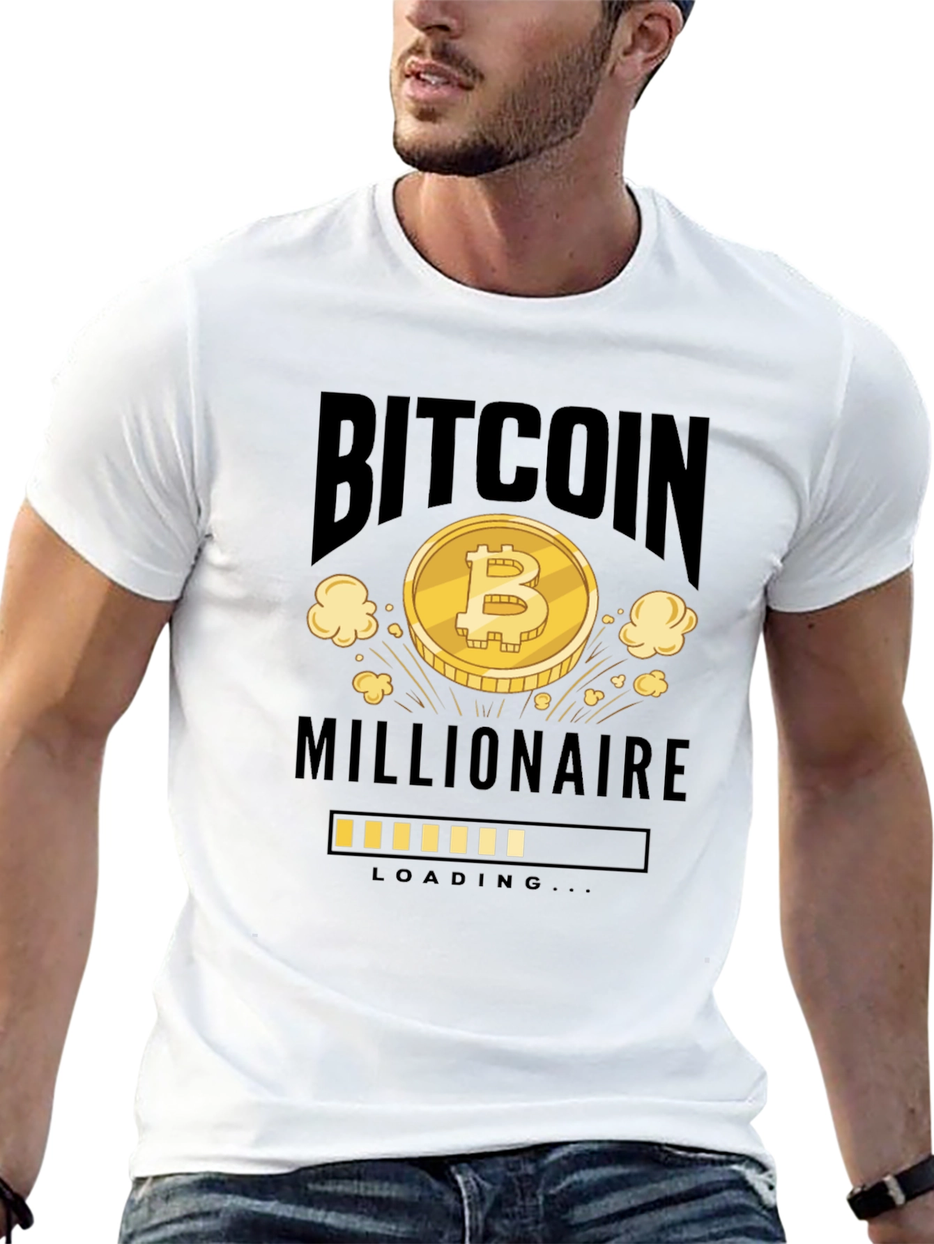 Bitcoin Millionaire Loading Black T-Shirt