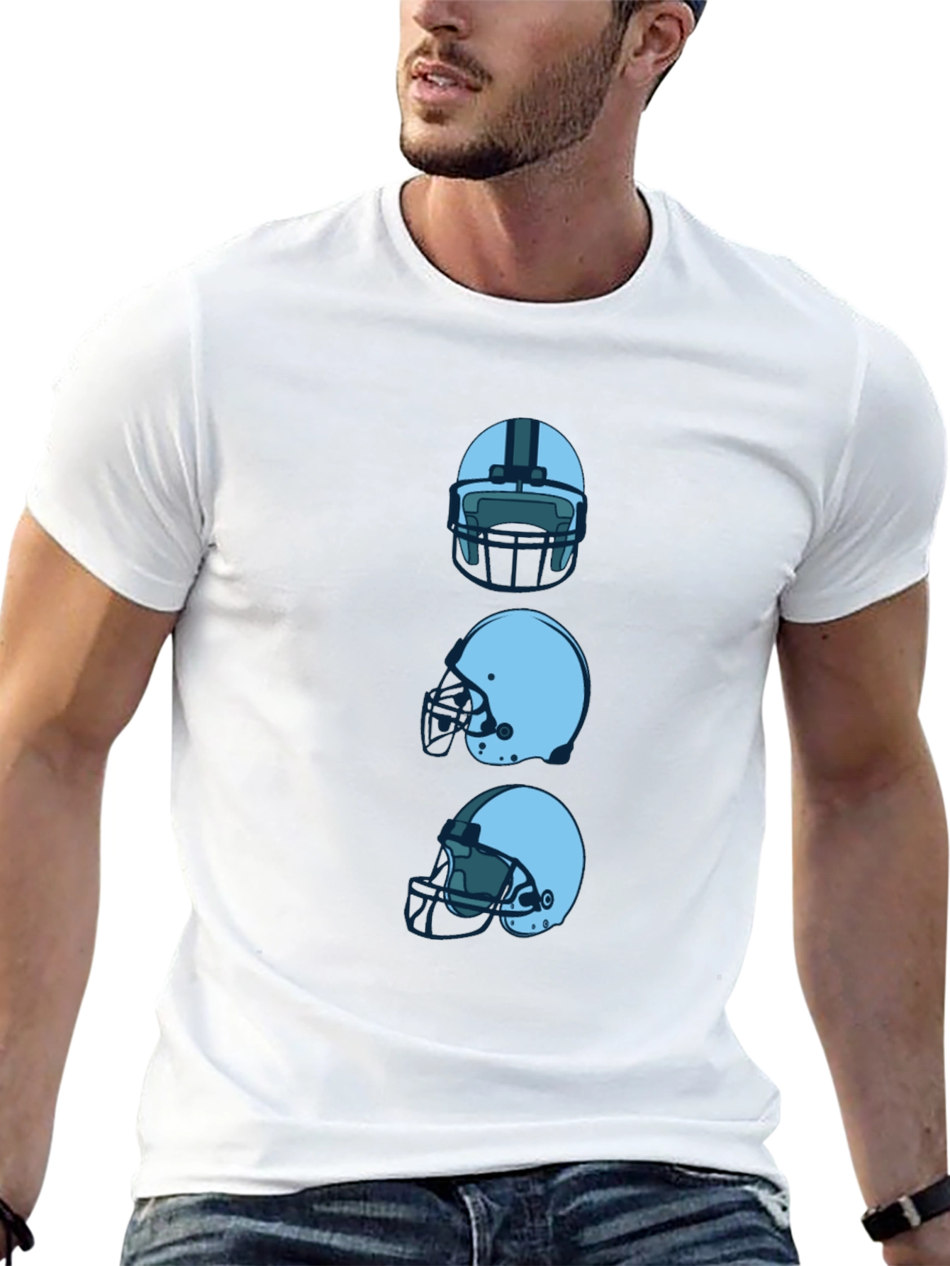 Football Helmet Graphic Tee - Black T-Shirt