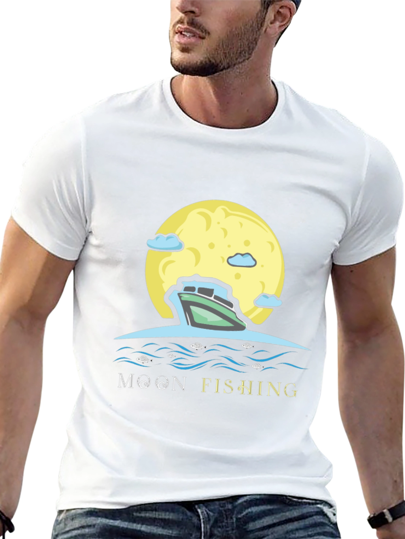Moon Fishing Graphic Tee