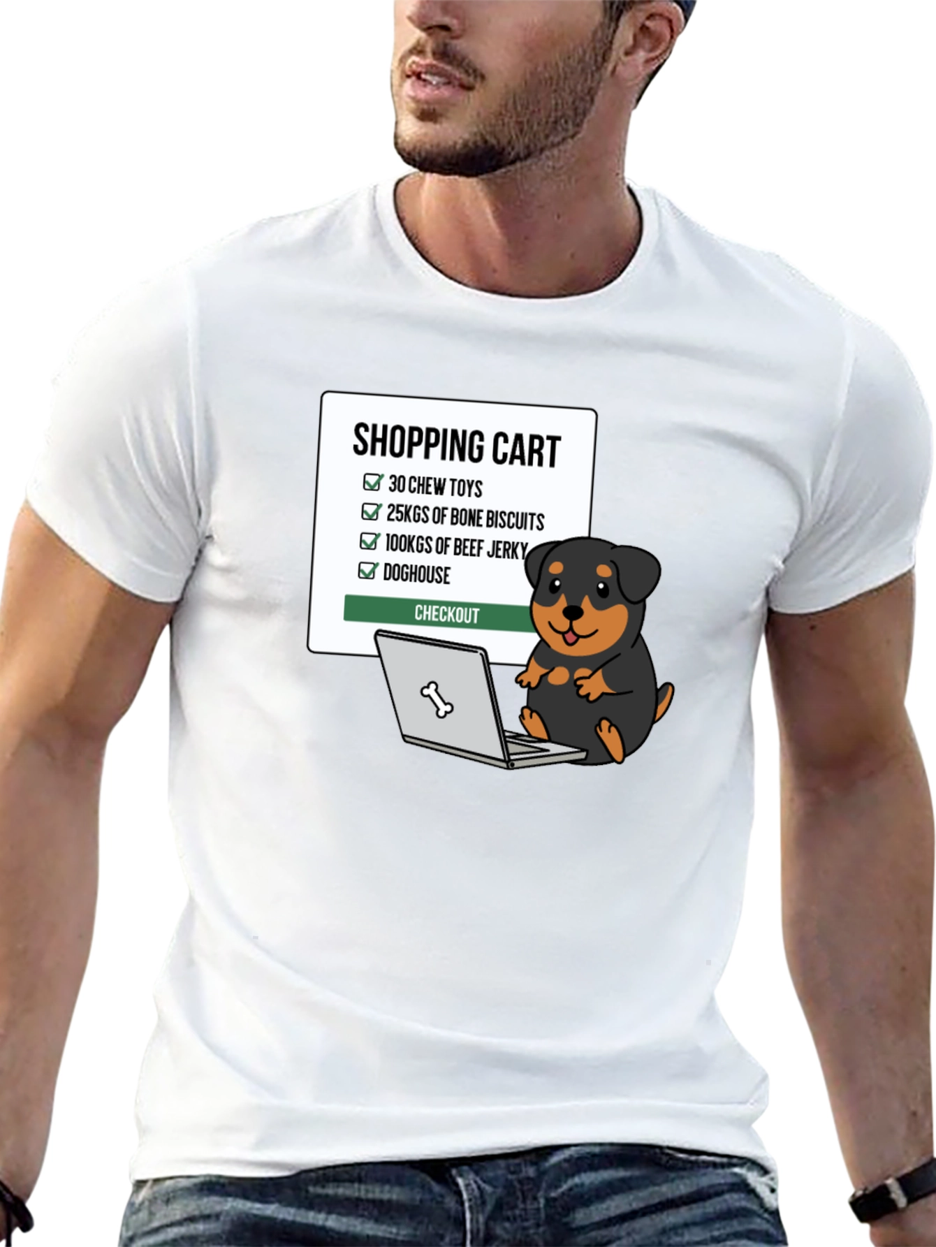 Dog Lover T-Shirt - Shopping Cart Design