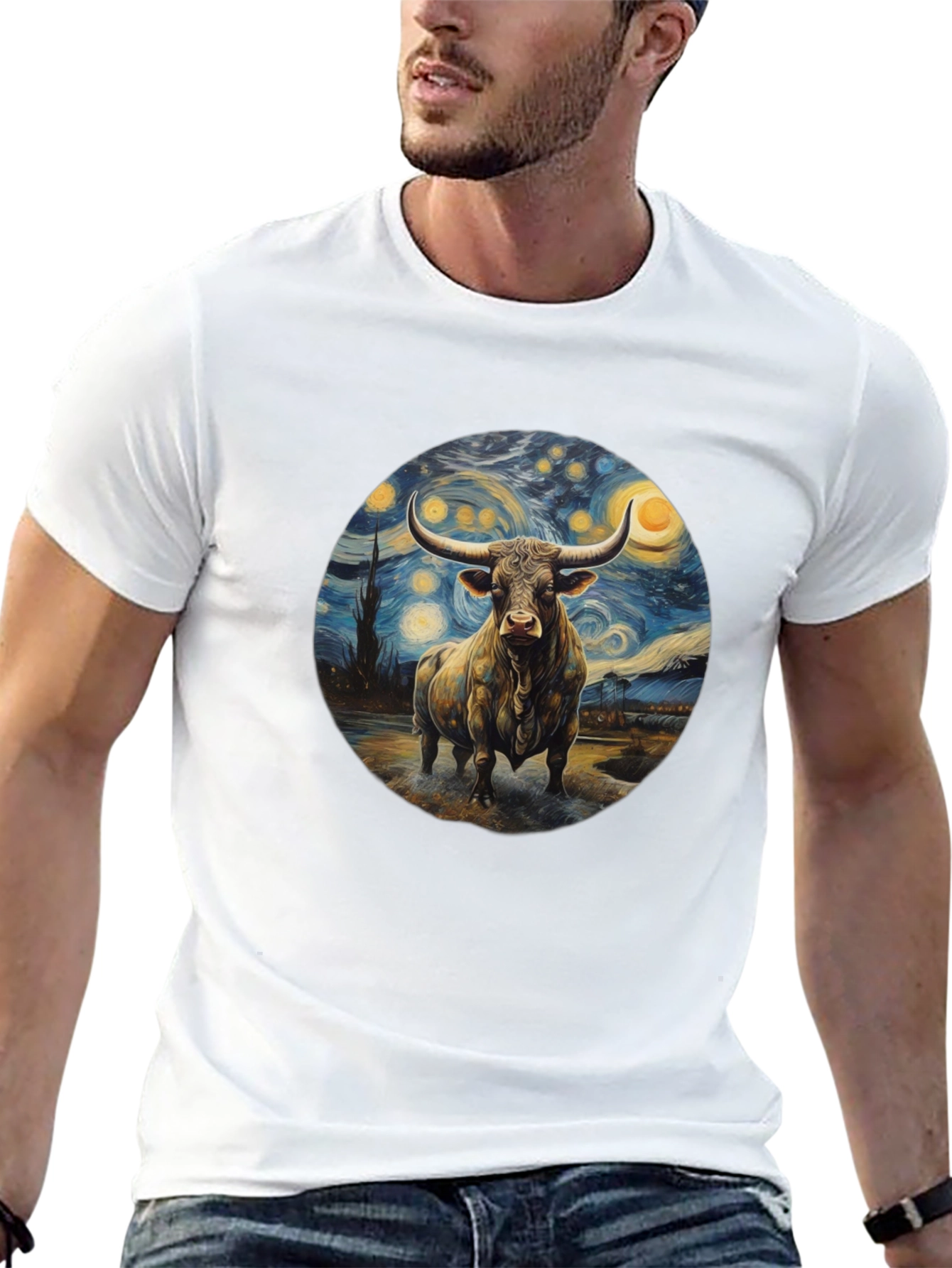 Starry Bull T-Shirt: Unique Art Tee