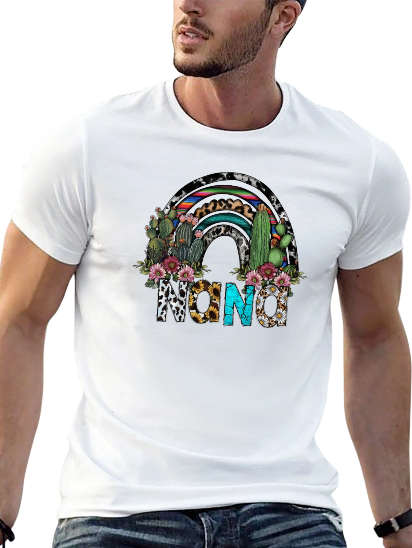 Nana Western Cactus Rainbow T-Shirt