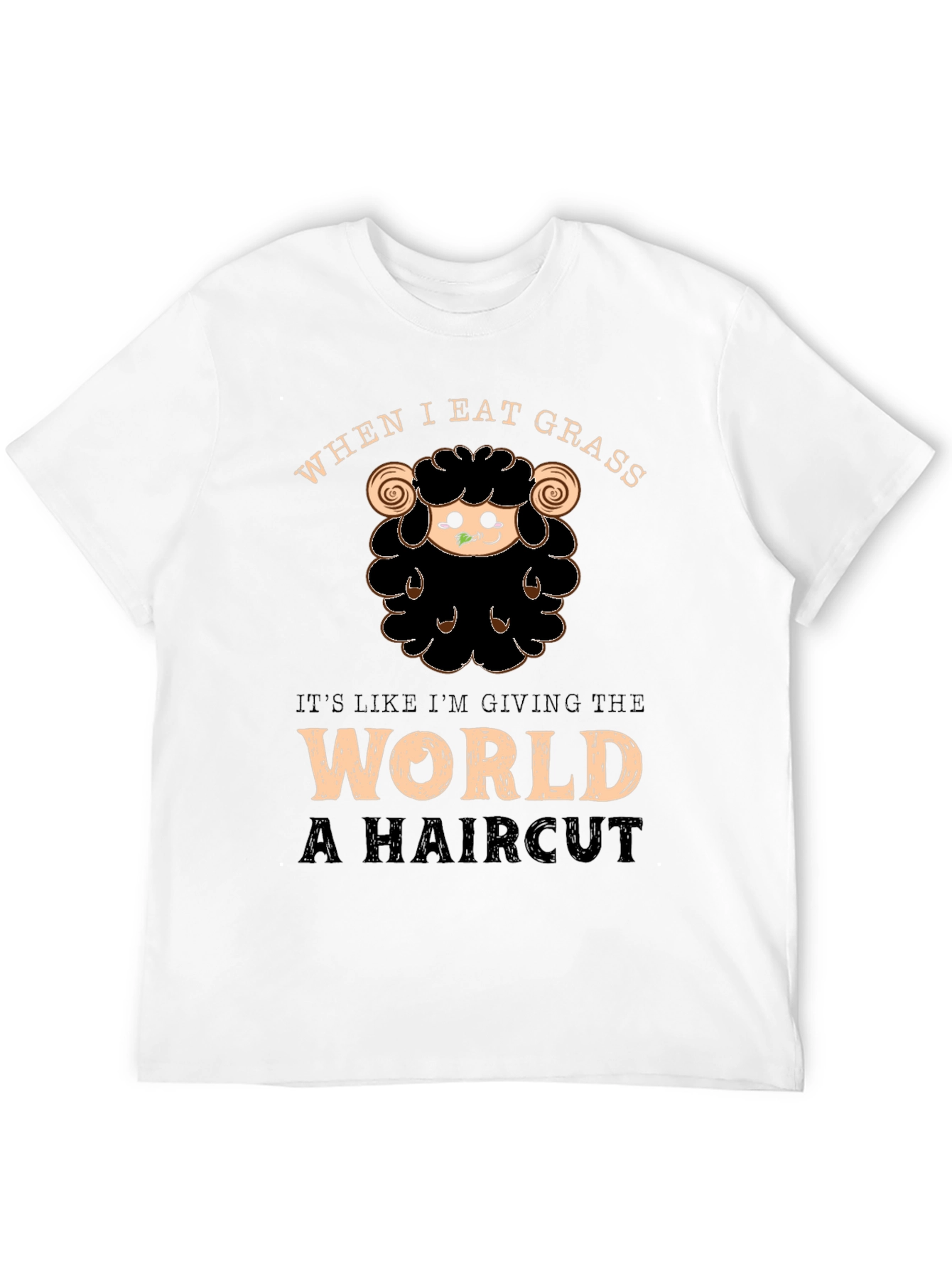 Funny Sheep Haircut T-Shirt - When I Eat Grass