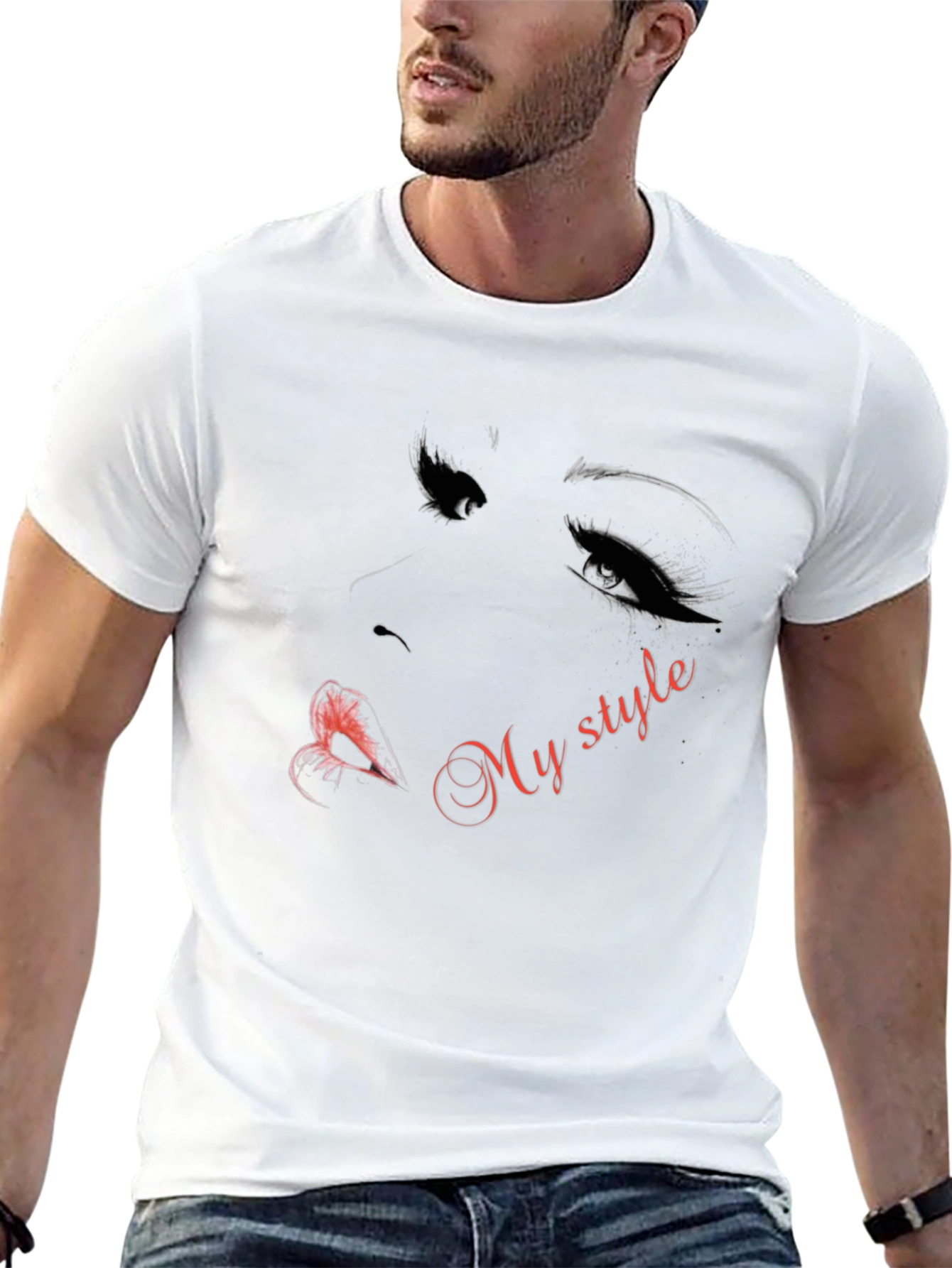 Stylish My Style Graphic Print Black T-Shirt