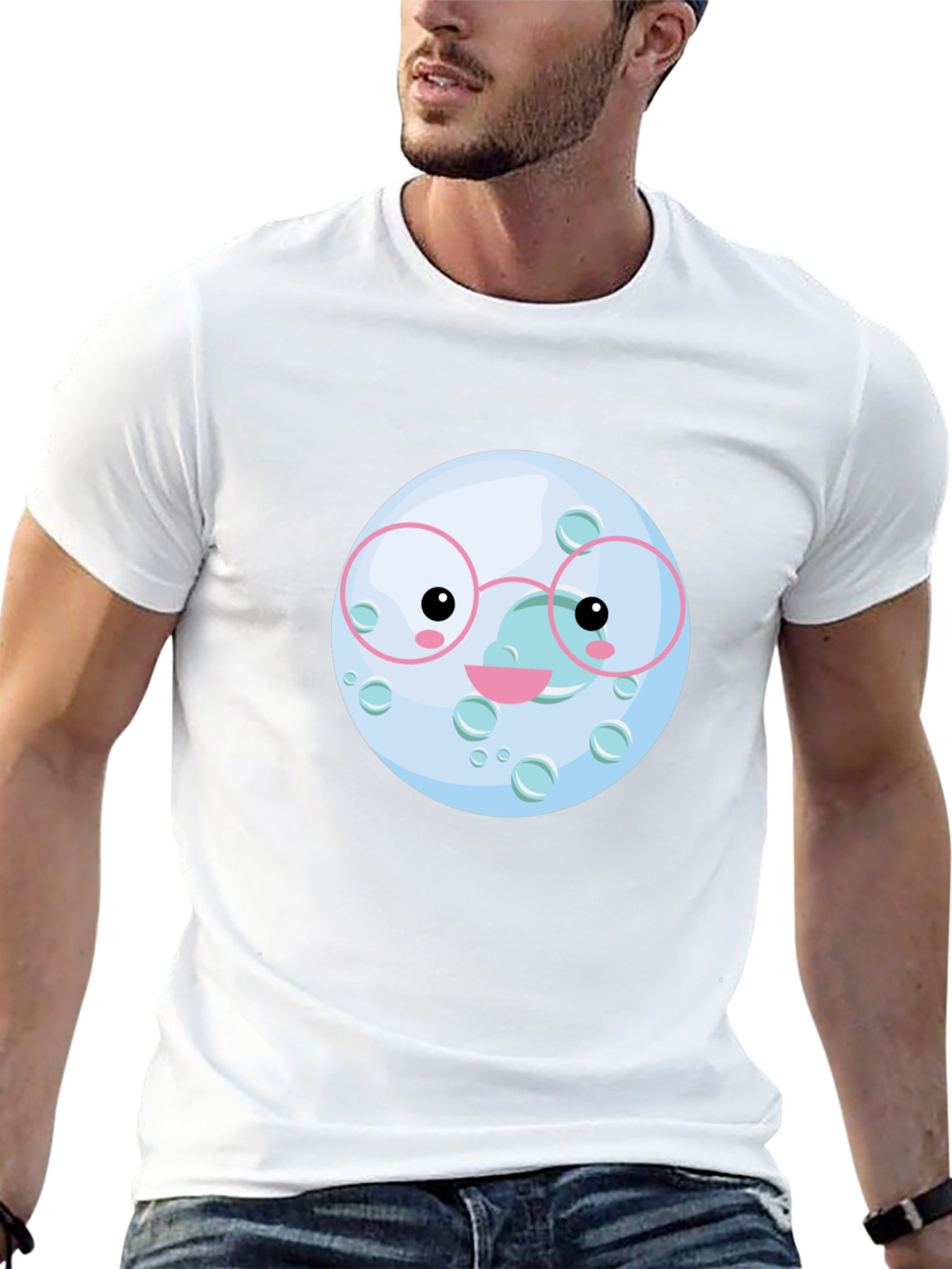 Cute Moon Face T-Shirt - Soft Cotton Tee
