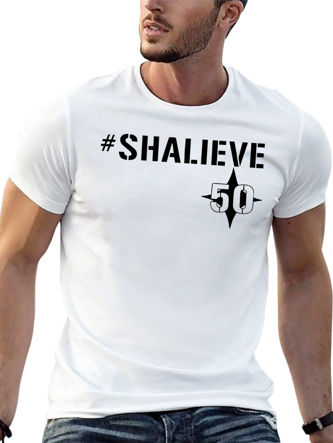 Black #SHALIEVE 50 Graphic Tee Shirt