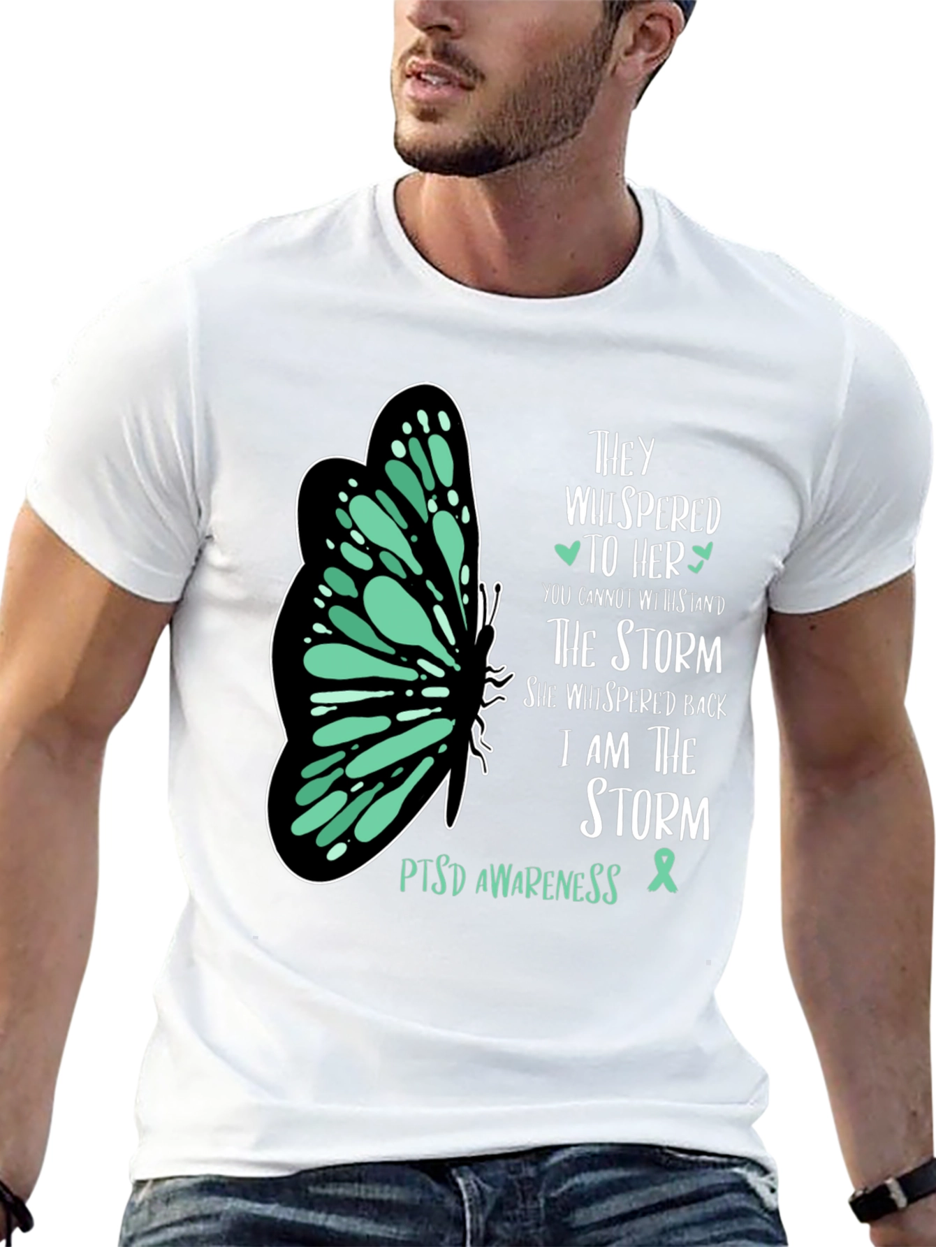 PTSD Awareness T-Shirt Butterfly Design