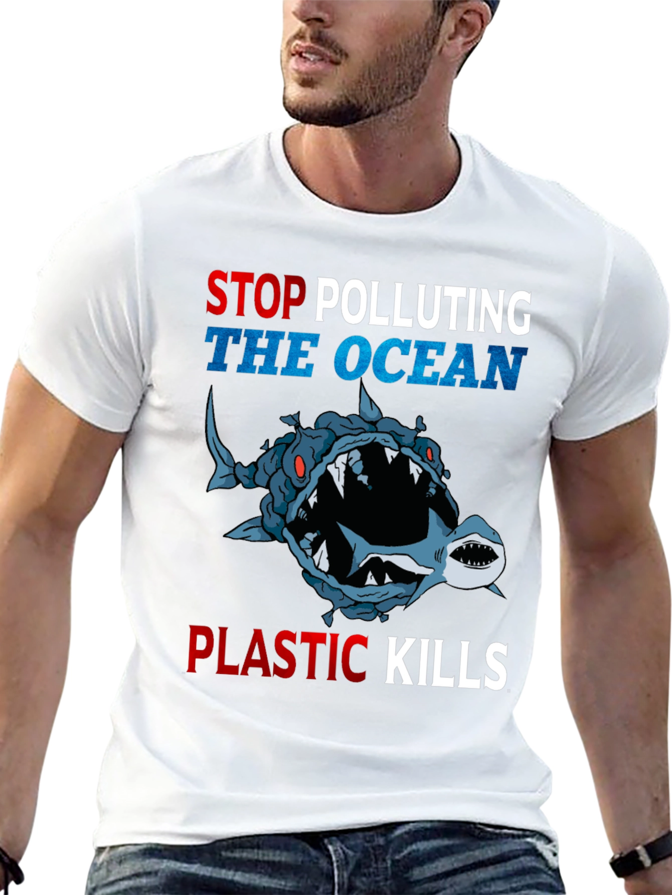 Stop Polluting Ocean T-Shirt - Plastic Kills