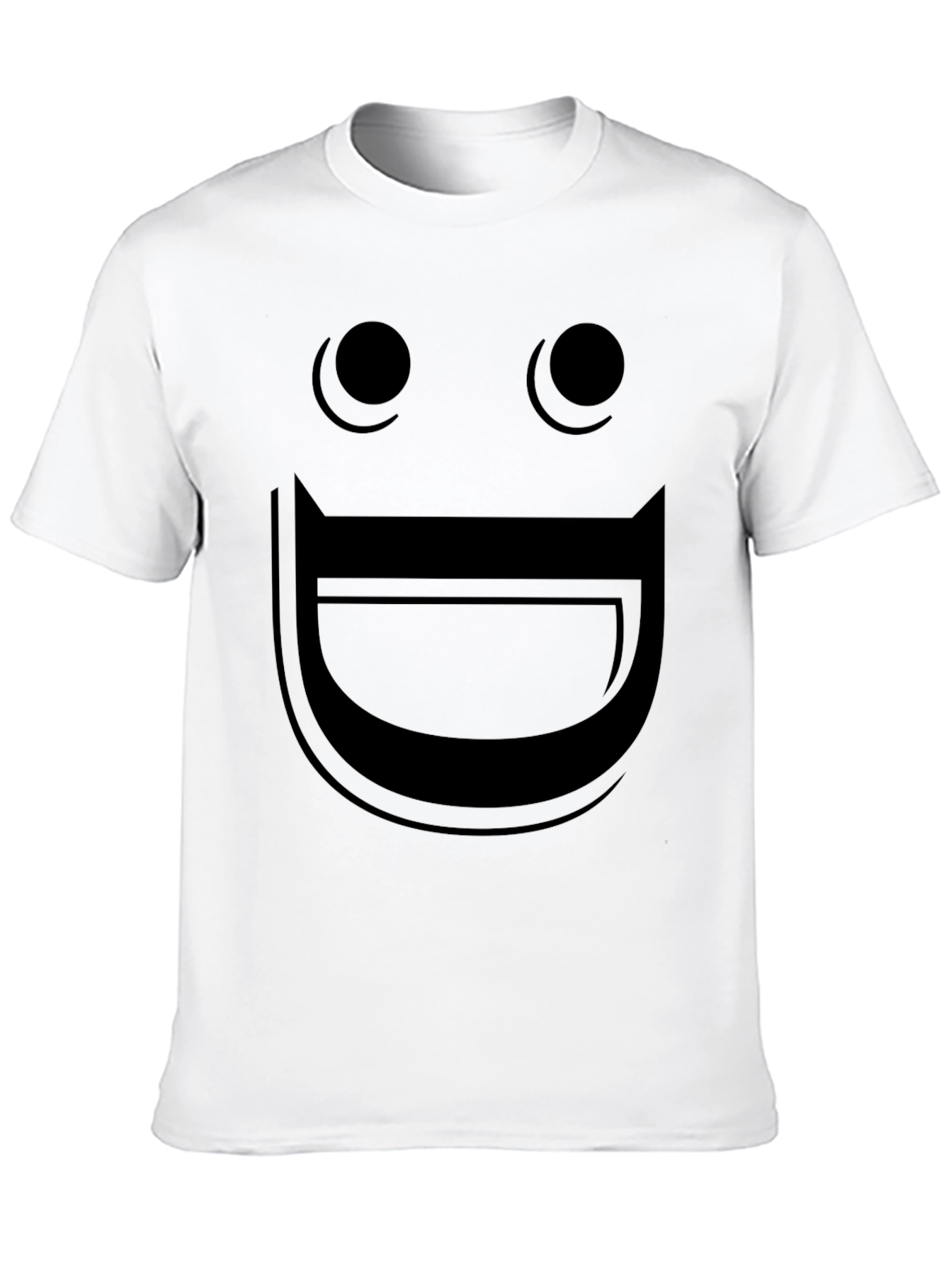 Funny Black Cartoon Face Graphic T-Shirt