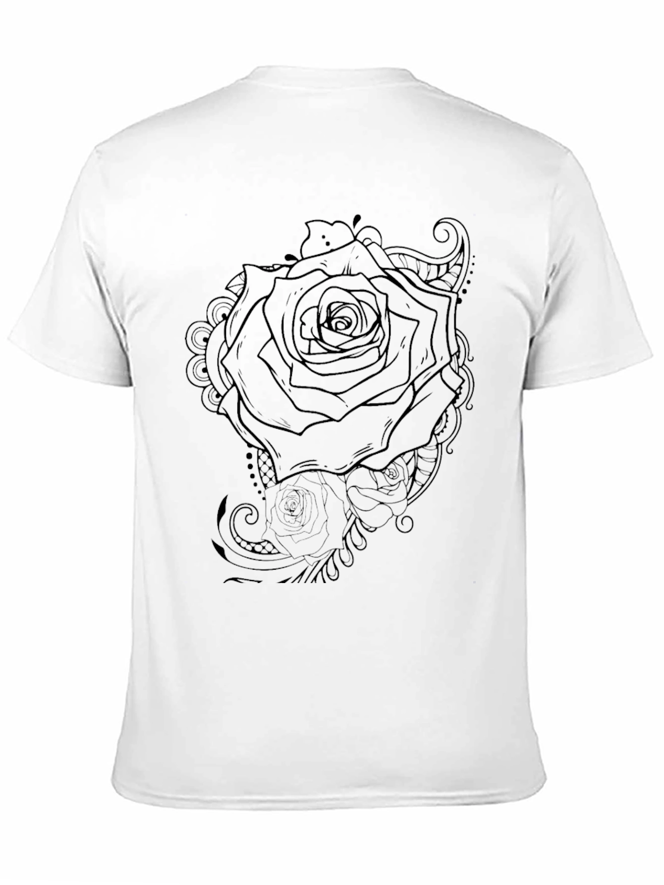 Rose Graphic Black T-Shirt - Stylish Casual Wear
