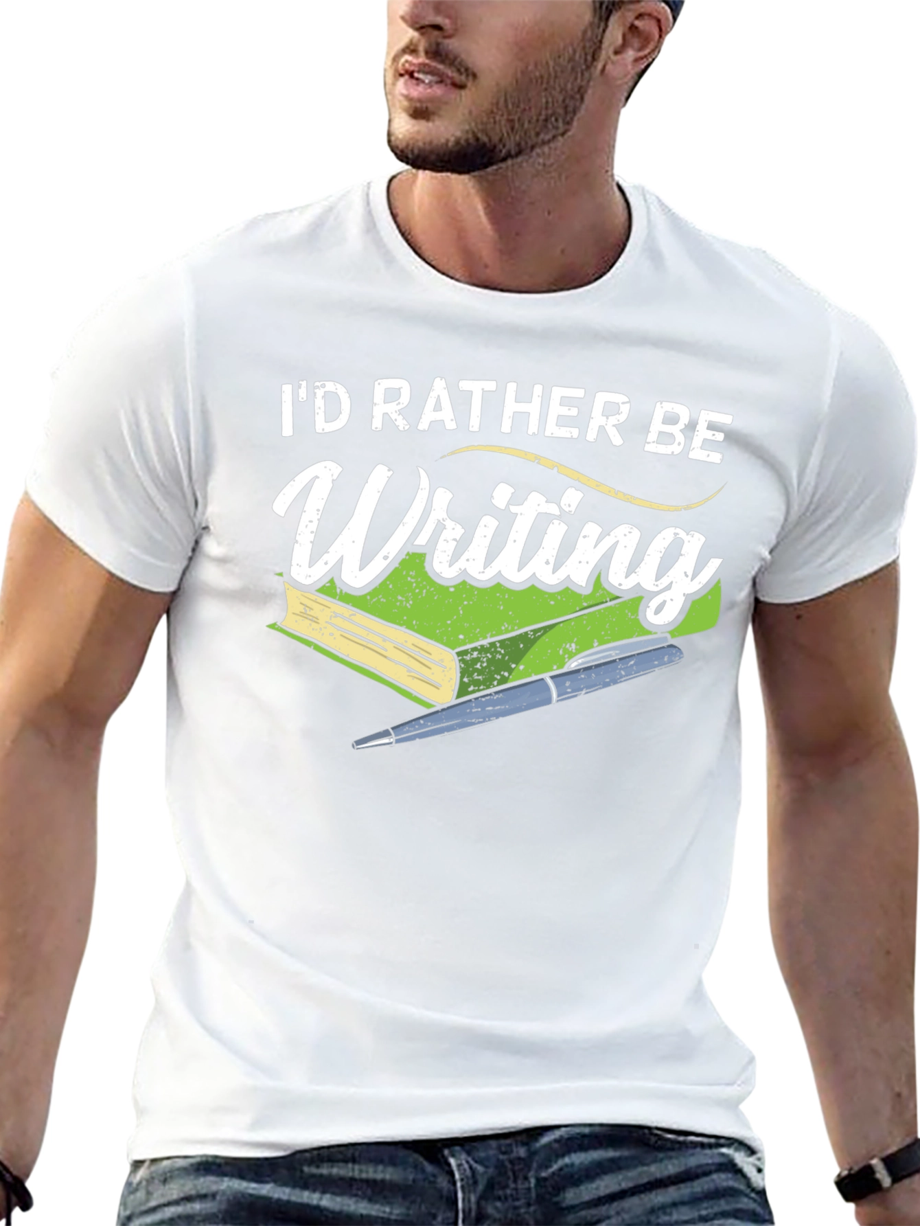 Id Rather Be Writing T-Shirt - Book Lover Tee
