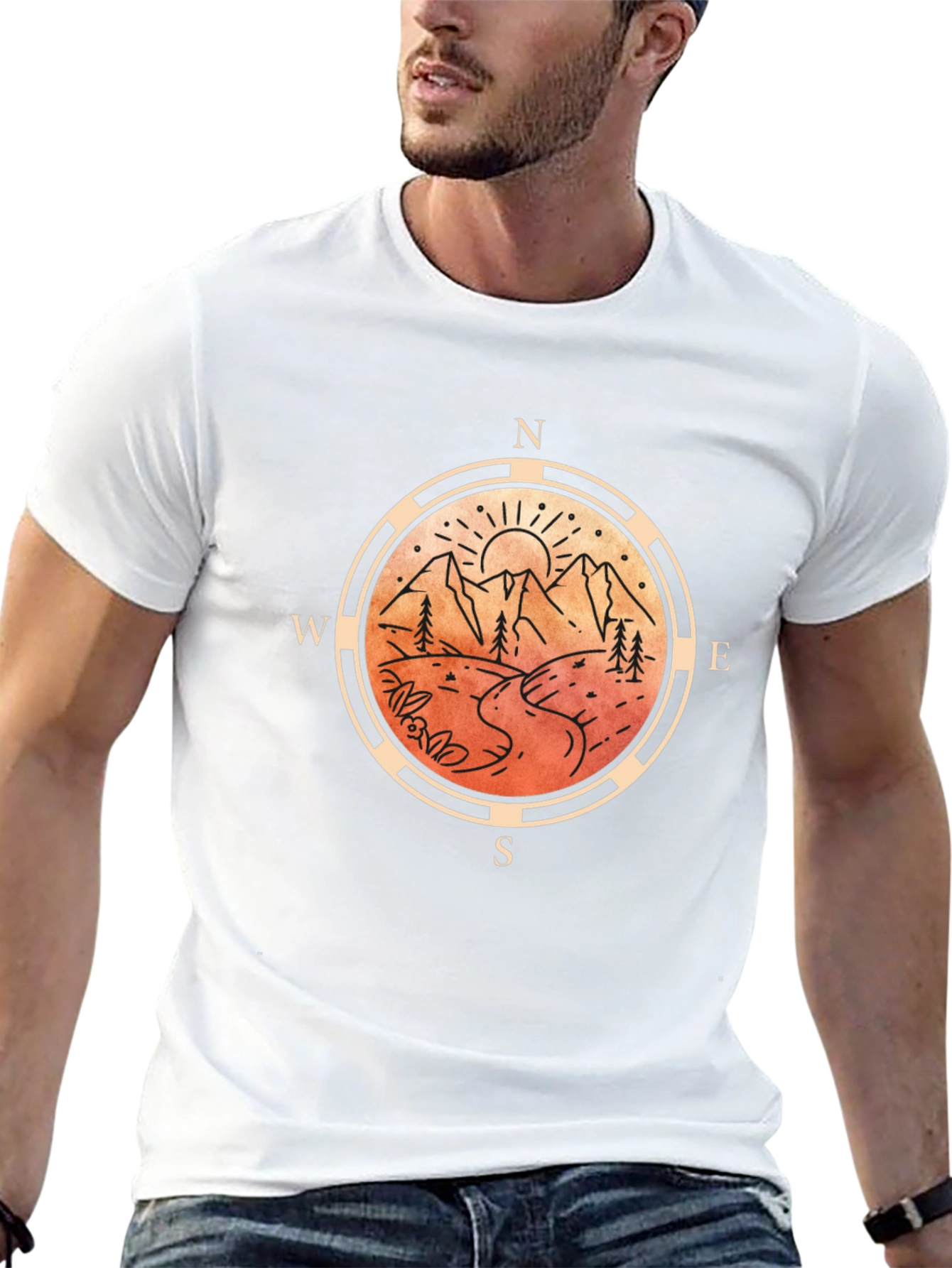 Mountain Compass Graphic Tee - Adventure Awaits!