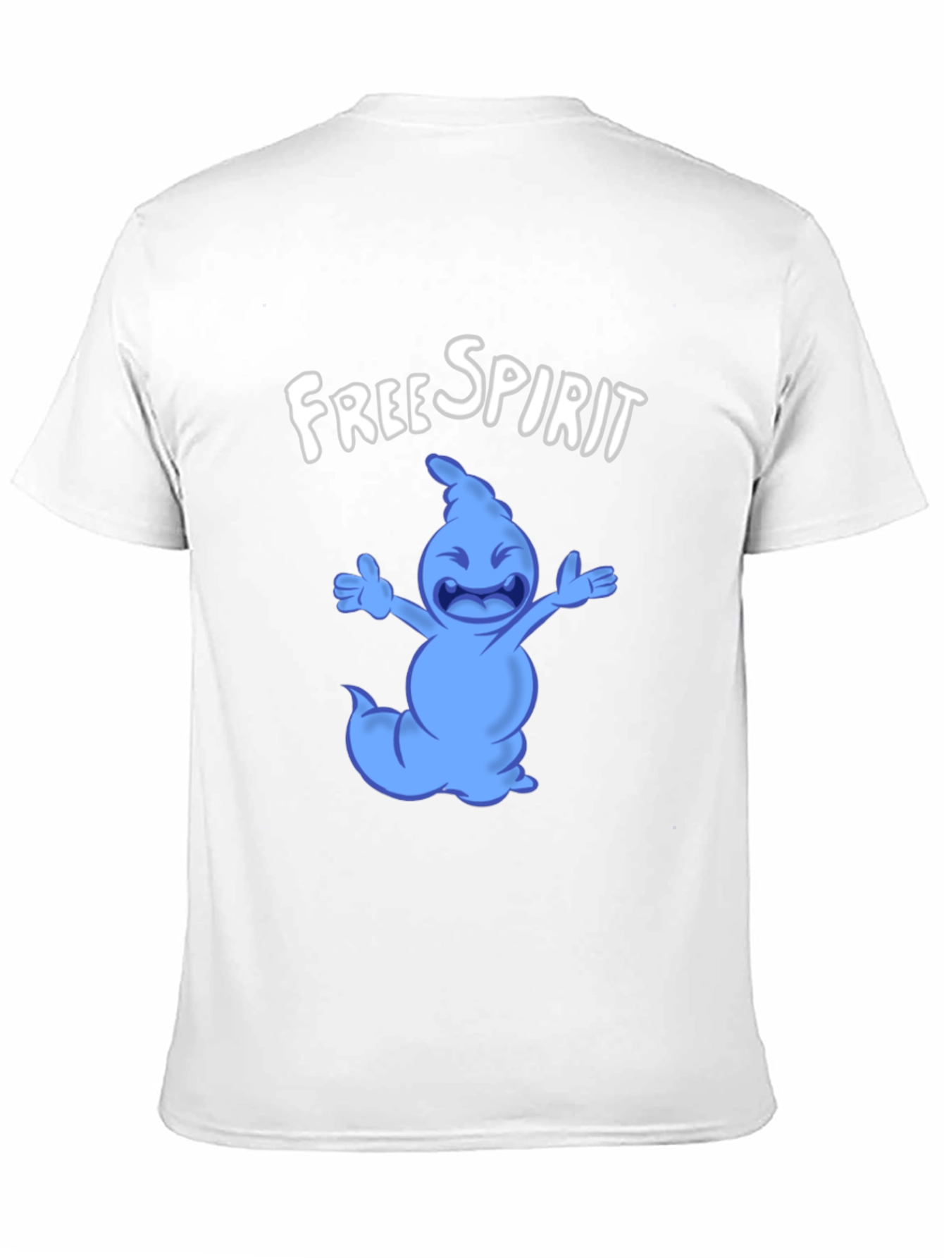 Free Spirit Cartoon Character Black T-Shirt