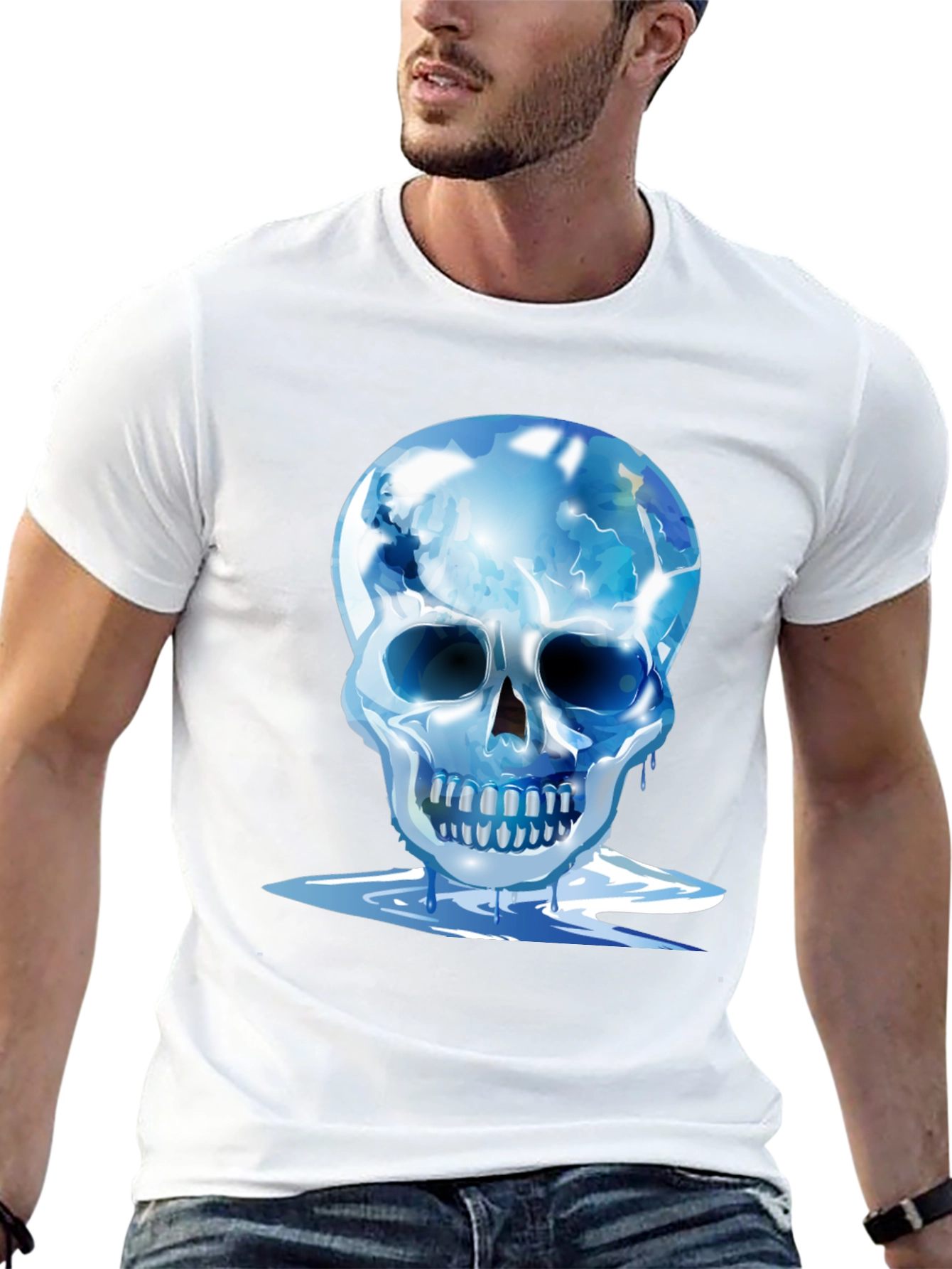 Icy Skull Graphic Tee - Mens Black T-Shirt