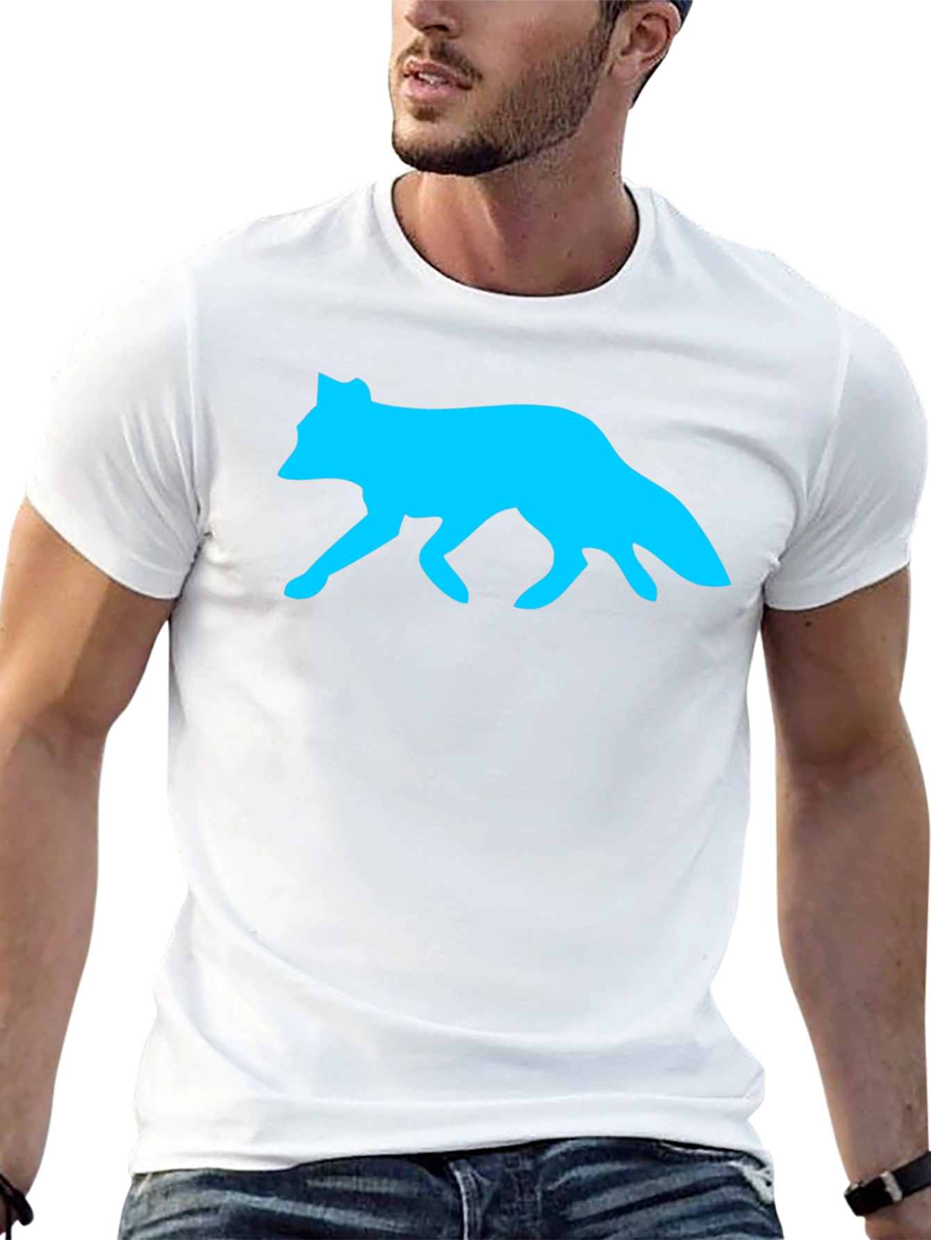 Fox Silhouette Graphic Tee - Cool Animal Print Shirt