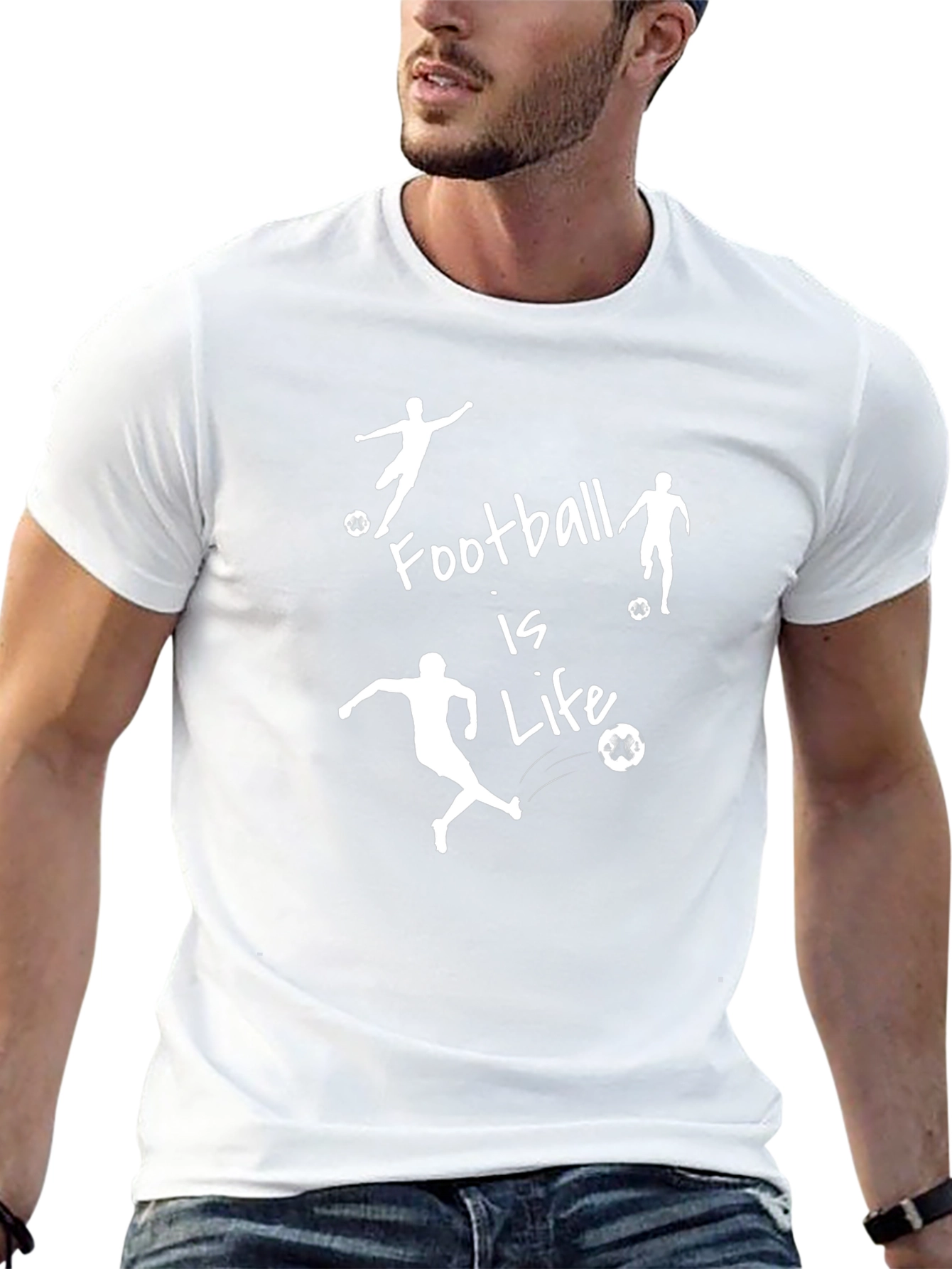 Football is Life Graphic Tee - Stylish Black T-Shirt