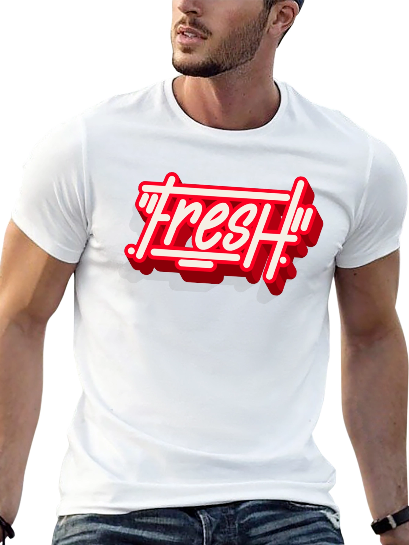 Fresh Graphic Print Crew Neck T-Shirt