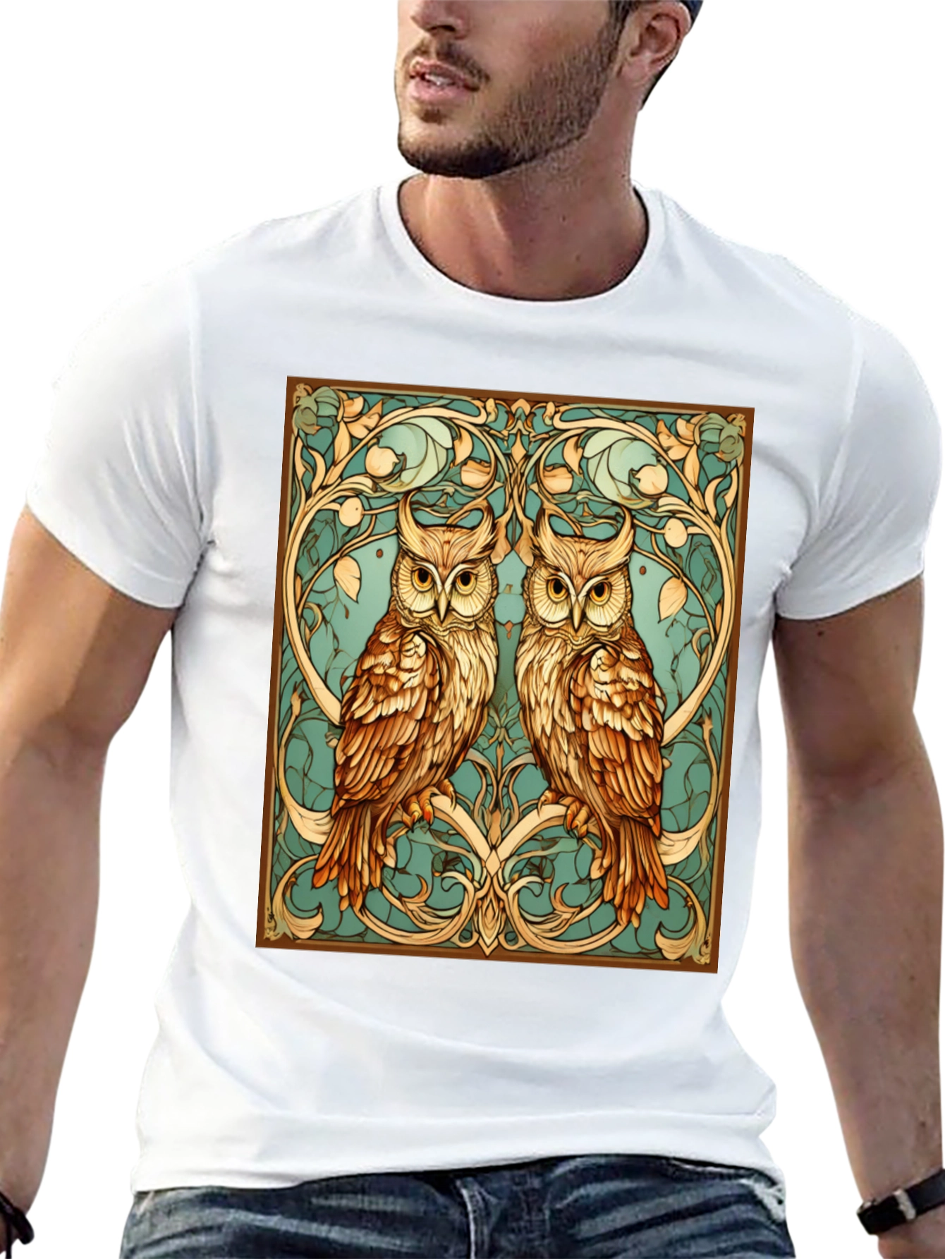 Owl Art Nouveau Graphic Tee