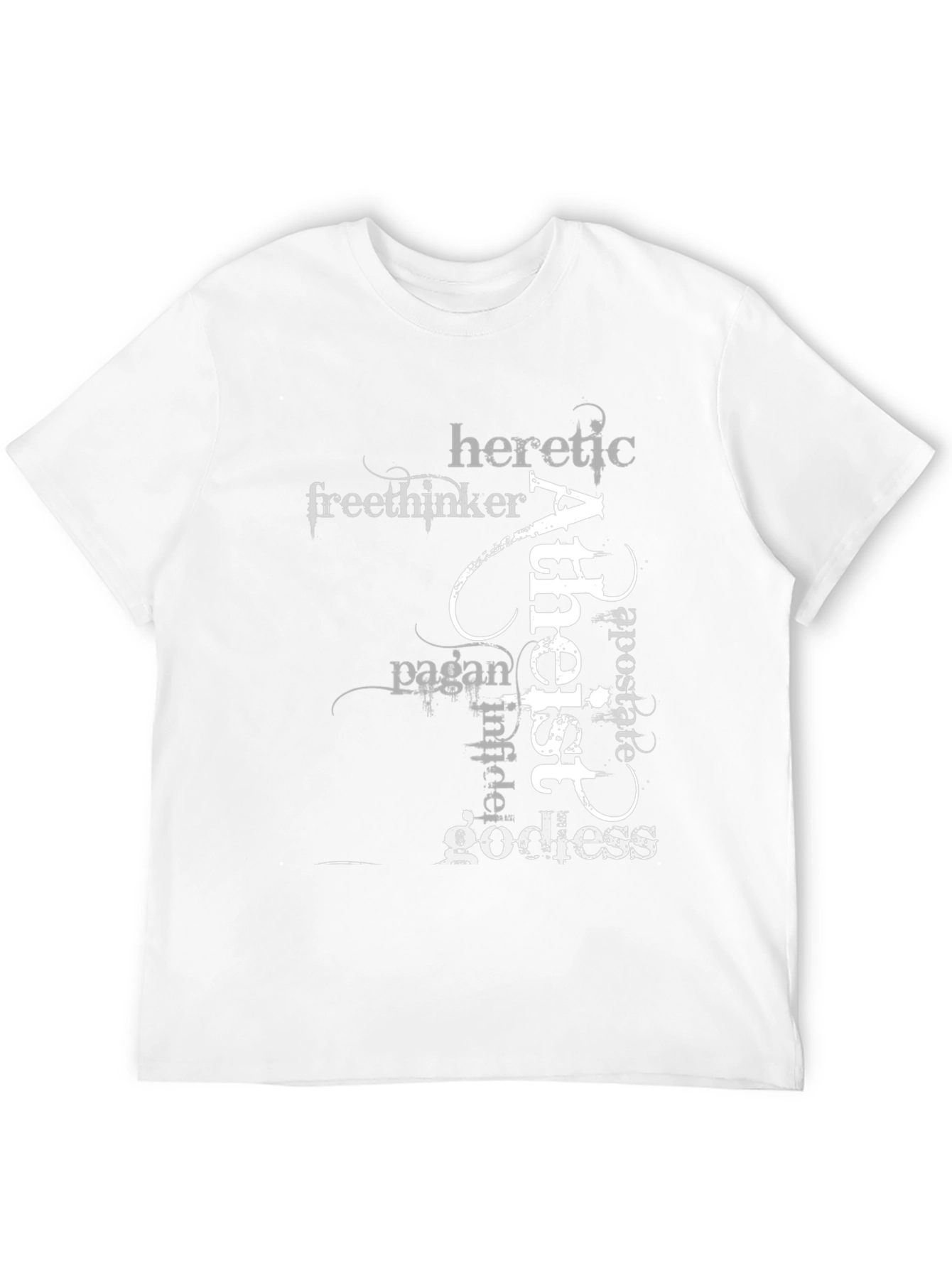 Atheist Word Art Black T-Shirt