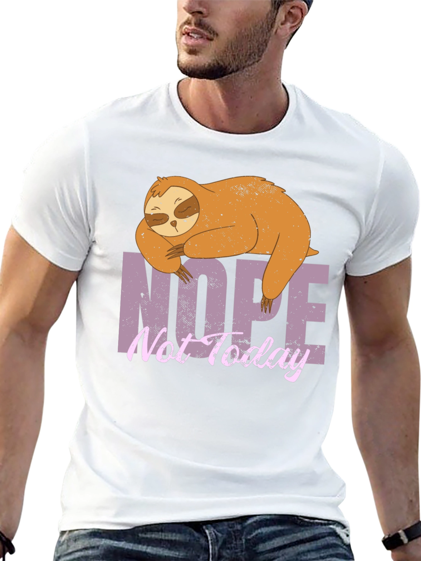 Nope Not Today Sloth Graphic T-Shirt