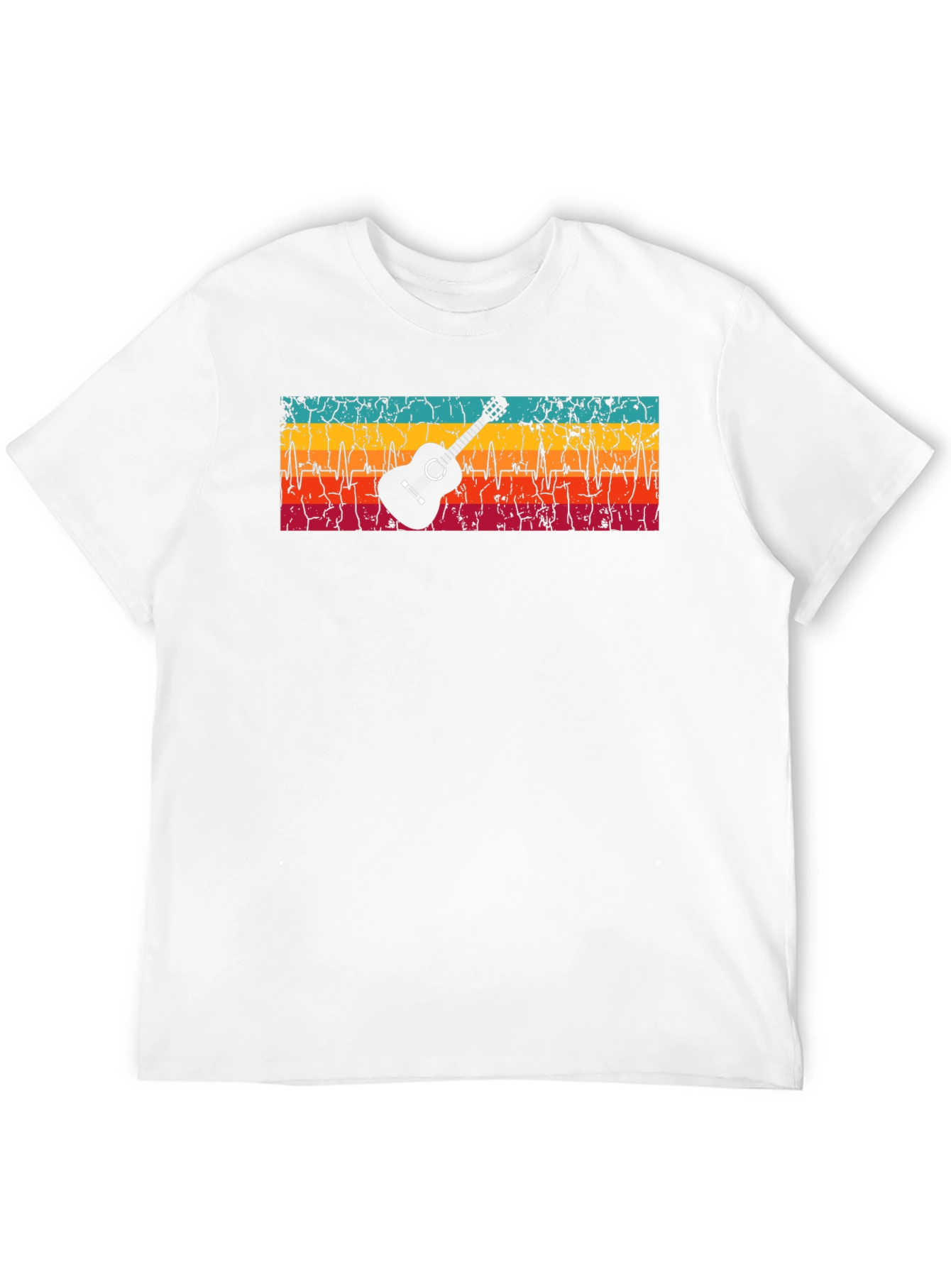 Guitar Heartbeat Graphic T-Shirt - Retro Design