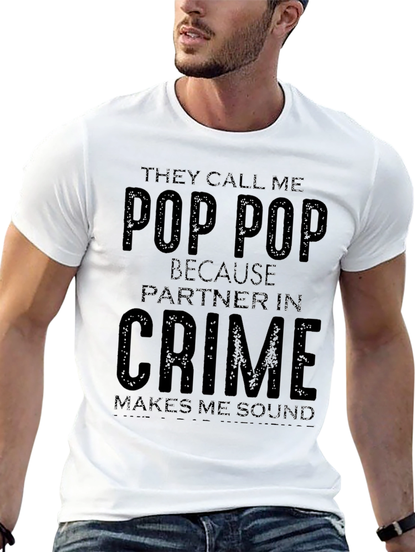 Pop Pop Partner in Crime Graphic T-Shirt