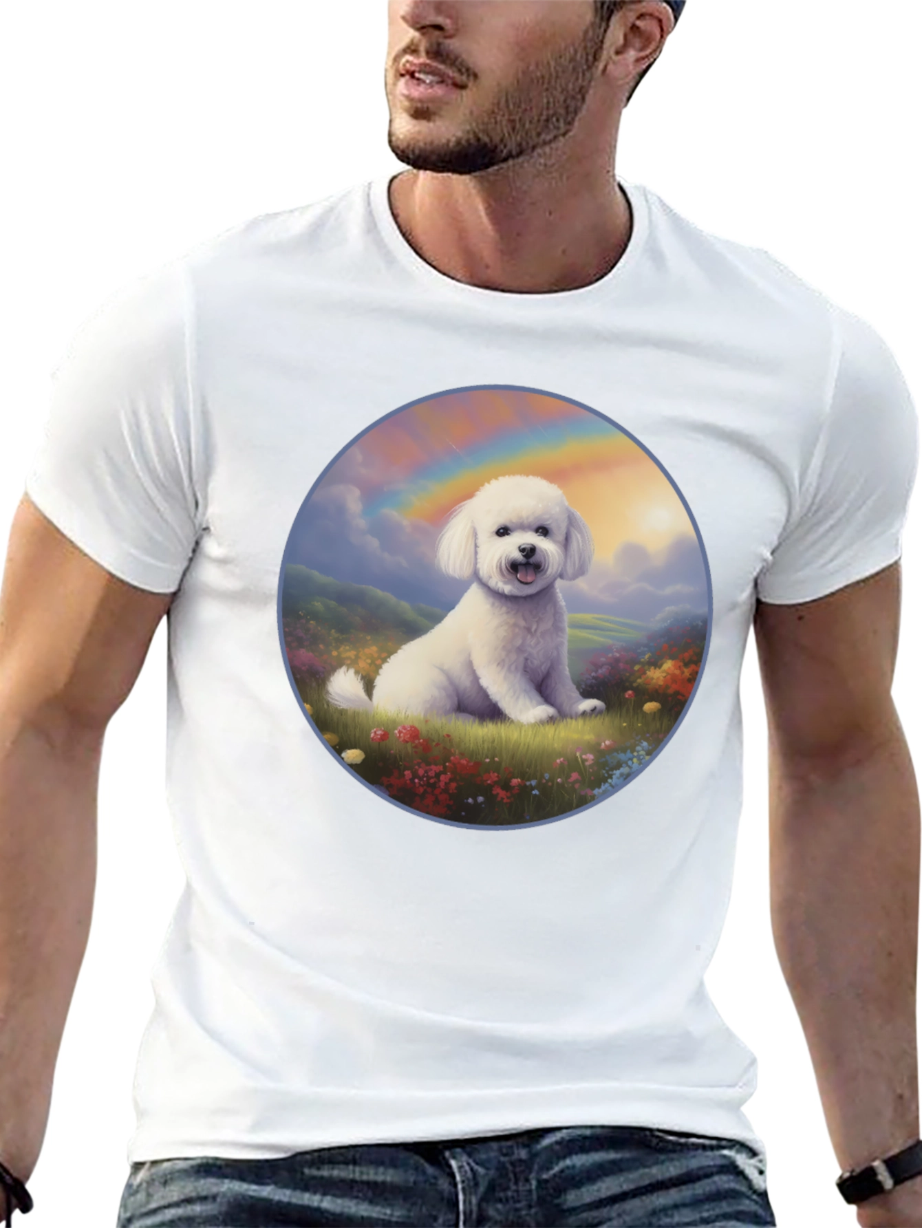 Dog Rainbow T-Shirt - Cute Canine Design