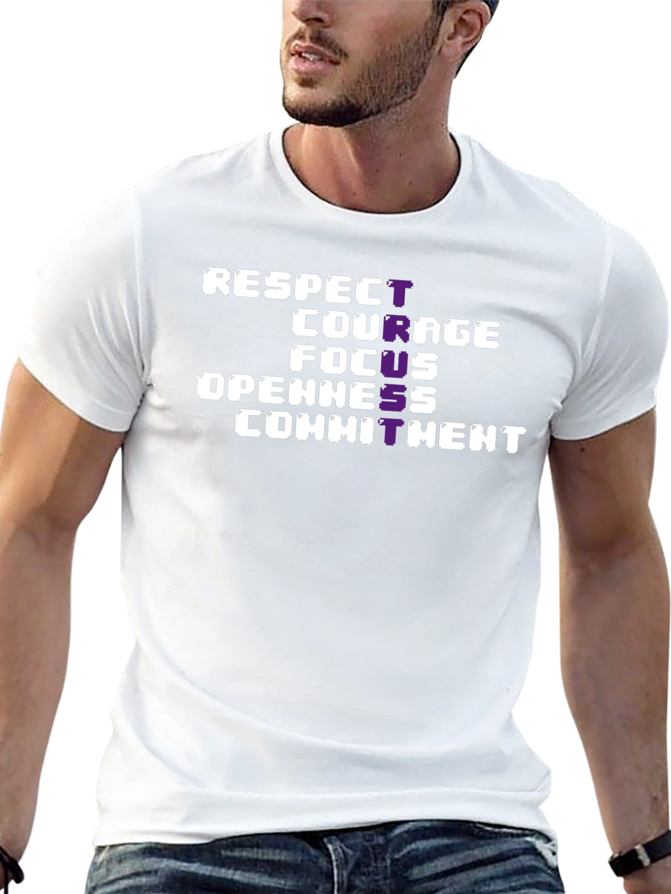 Respect Courage Focus Graphic Tee - Black
