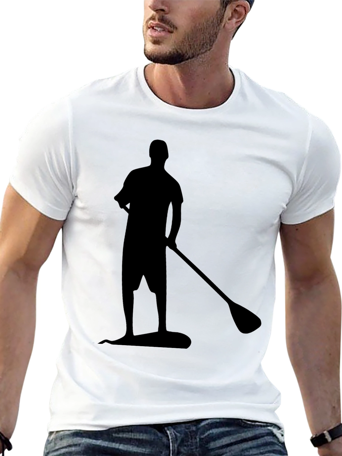 Paddleboard Silhouette Black T-Shirt
