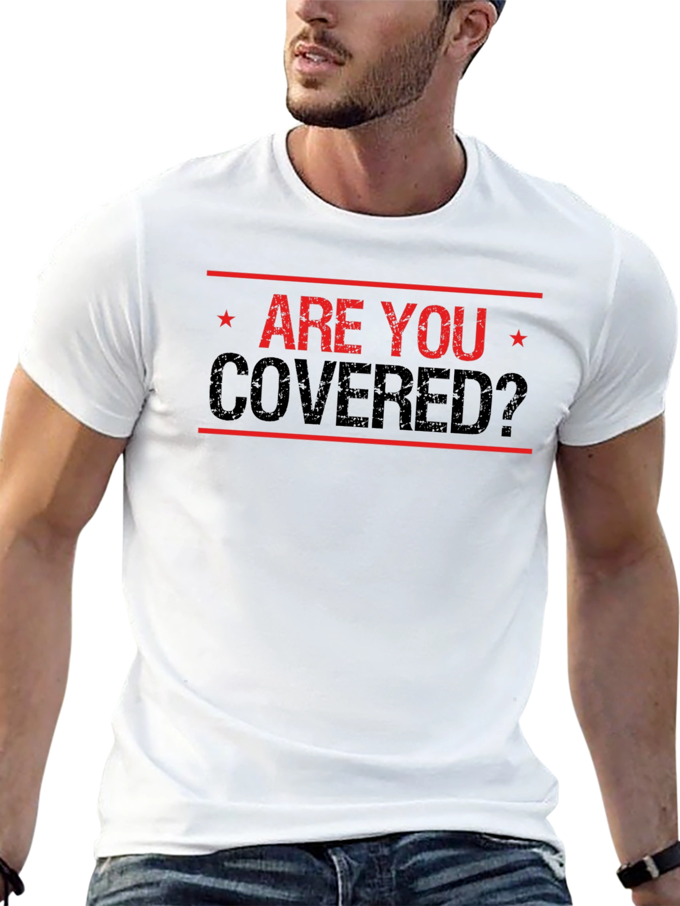 Are You Covered? Graphic T-Shirt - Black Cotton Tee