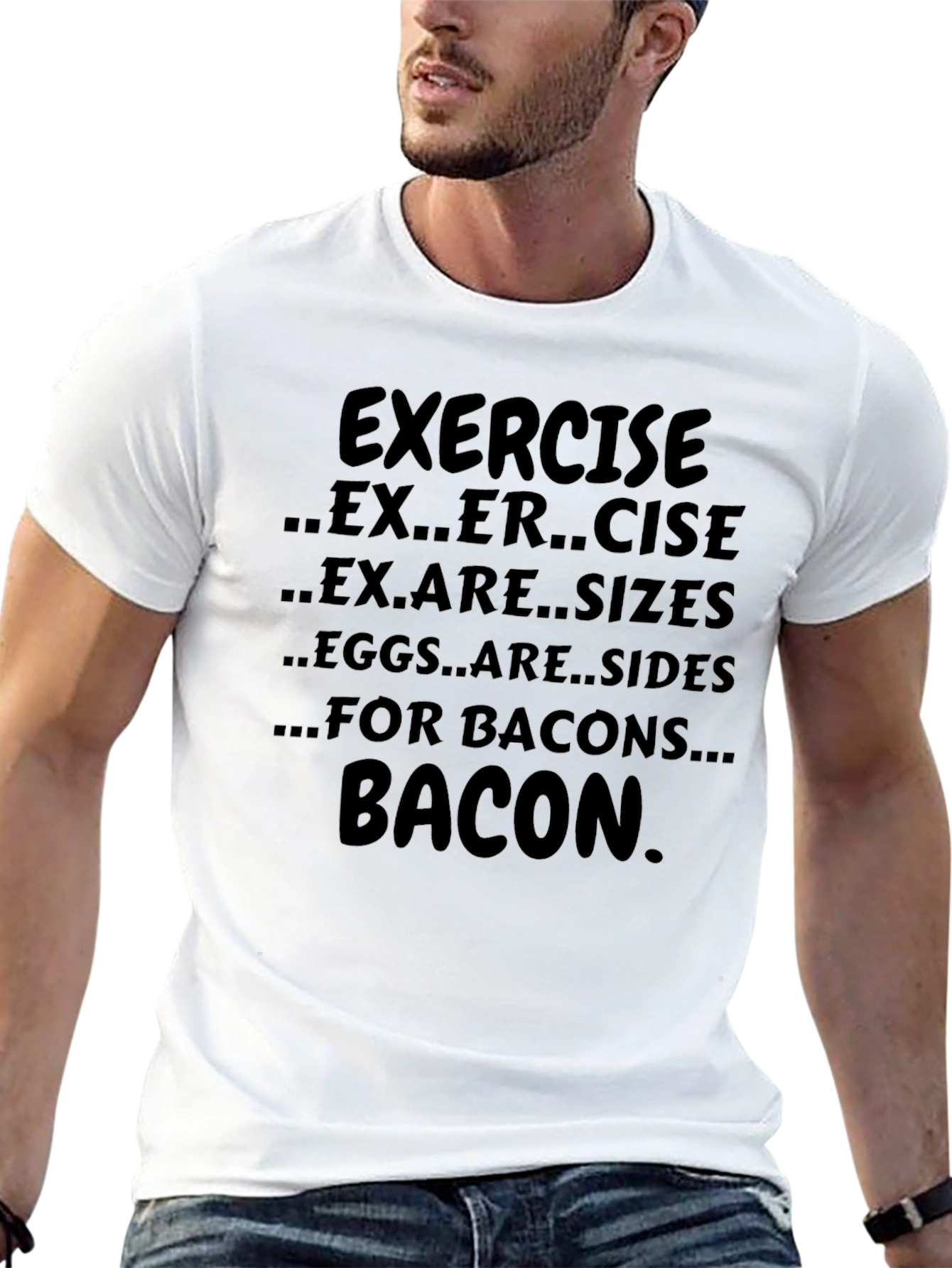 Exercise Bacon T-Shirt Funny Foodie Tee