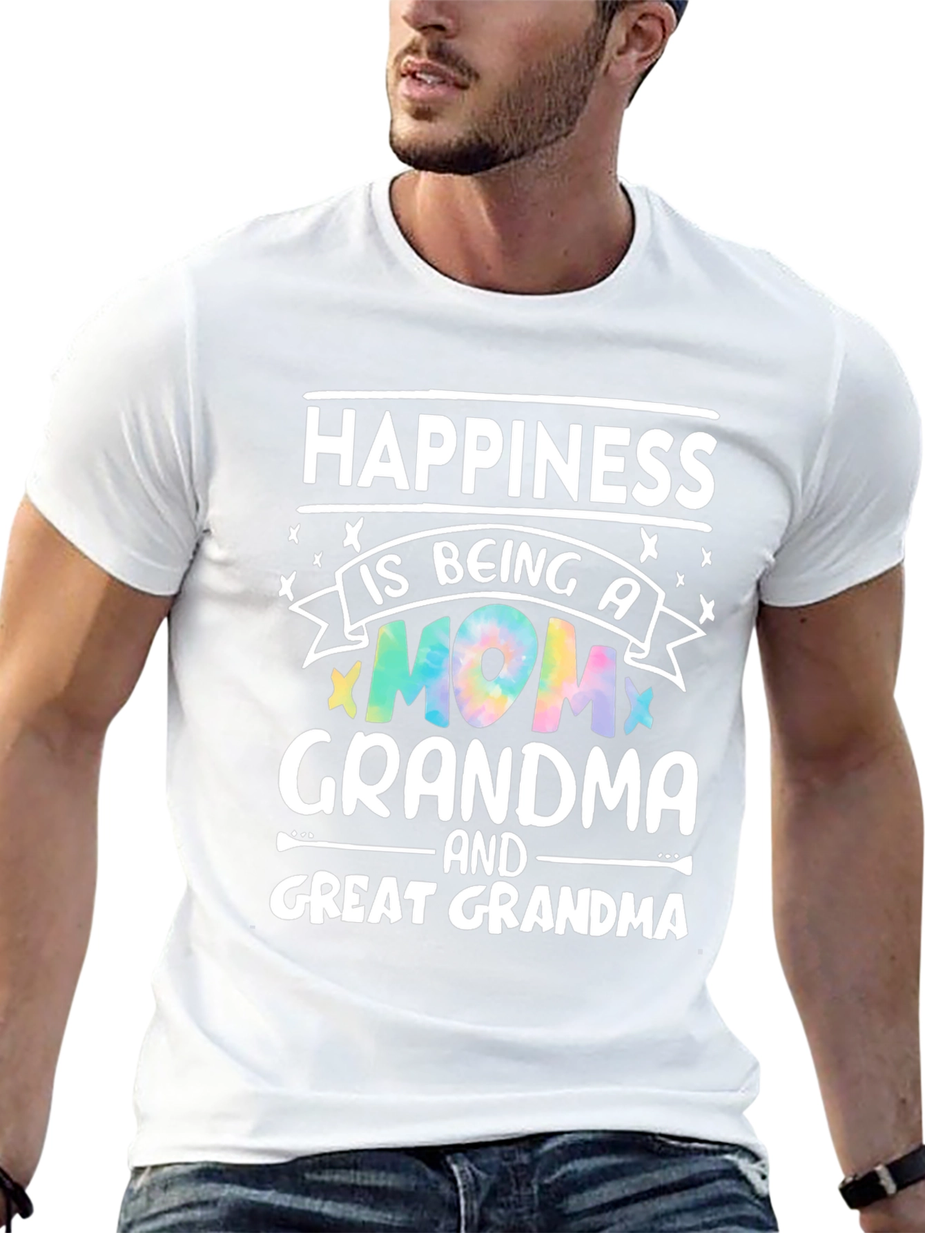 Happiness is Being A Mom Grandma Great Grandma T-Shirt