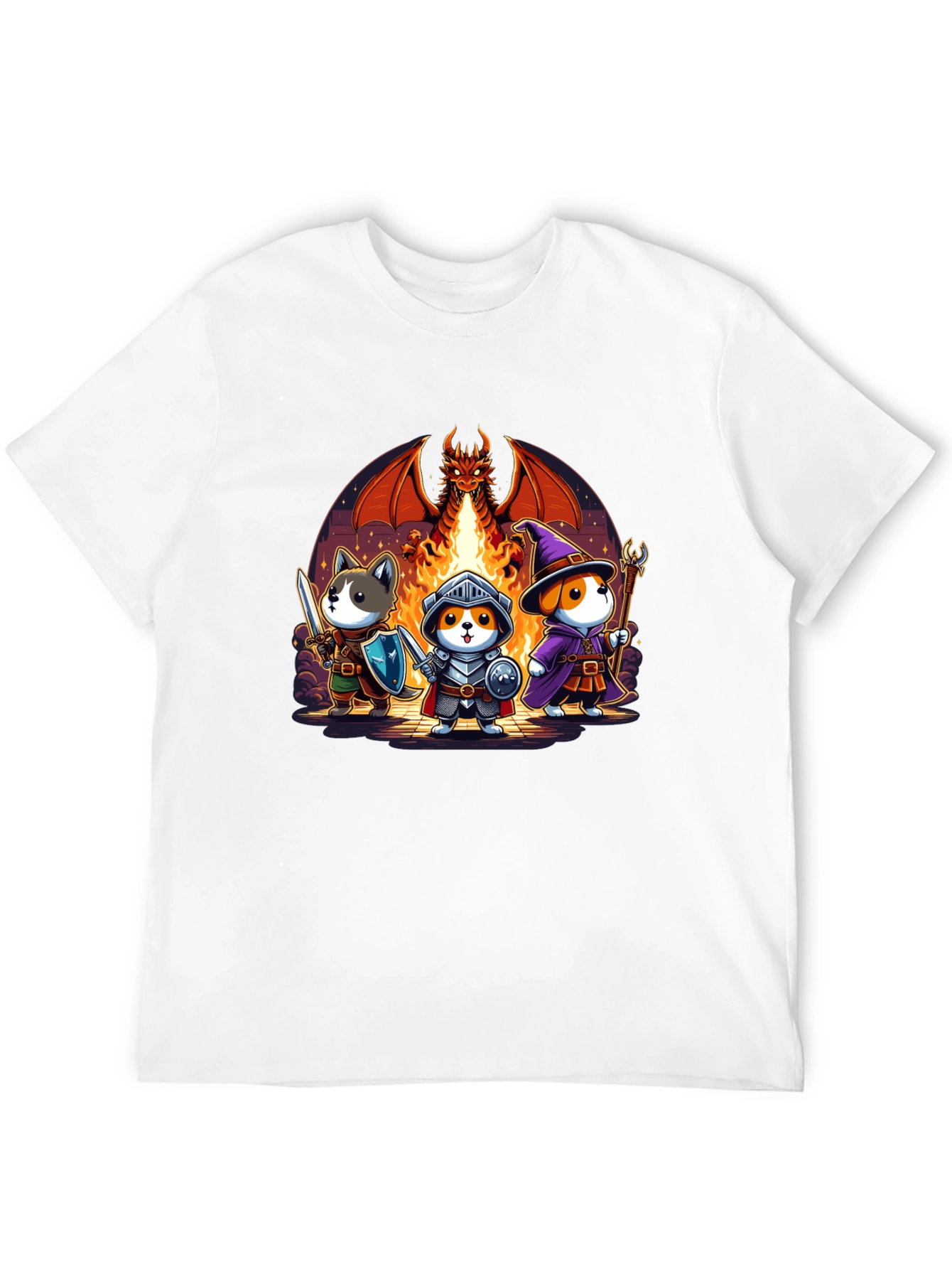 Fantasy Dogs T-Shirt Dragon Adventure Tee