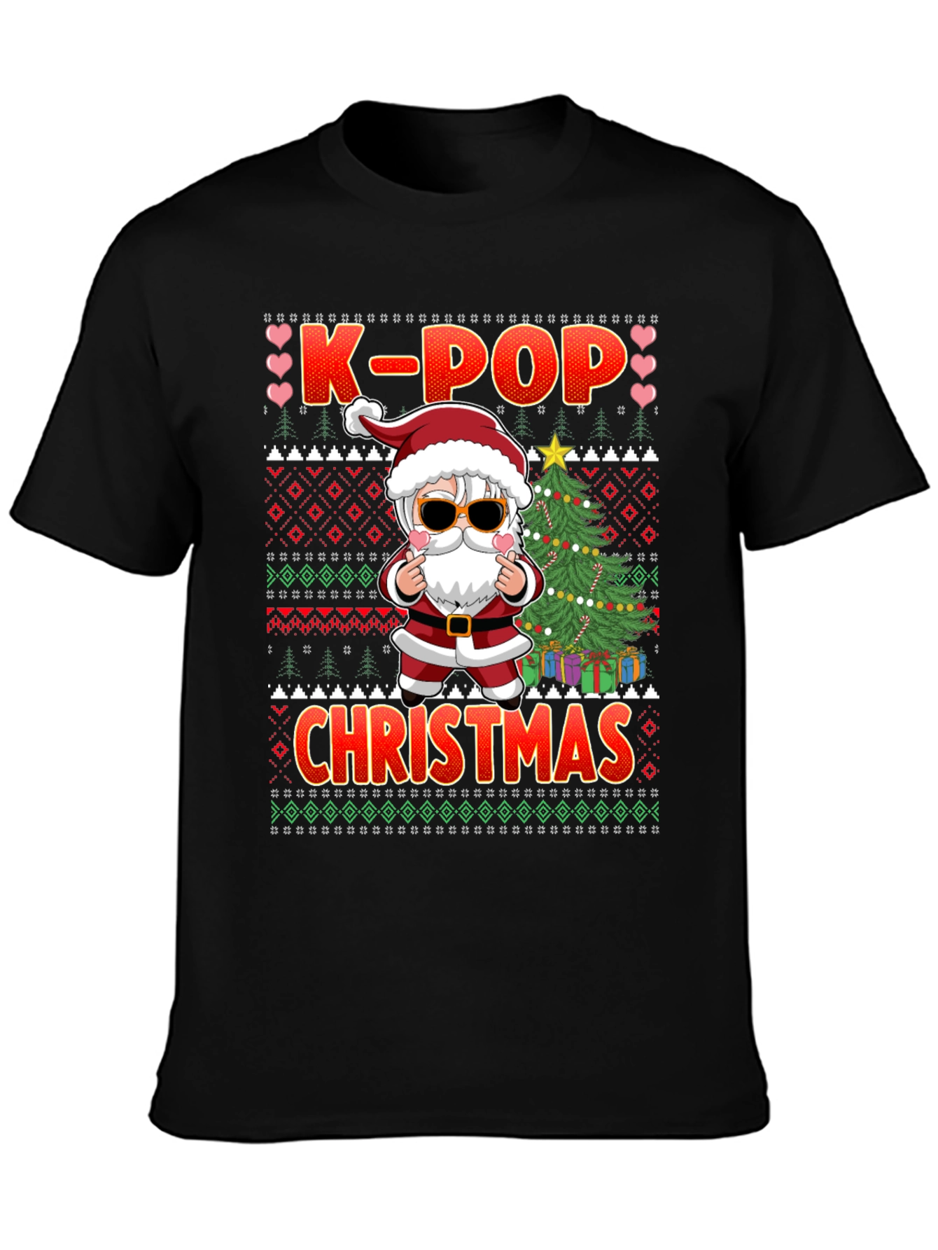 K-Pop Christmas Santa Graphic Tee