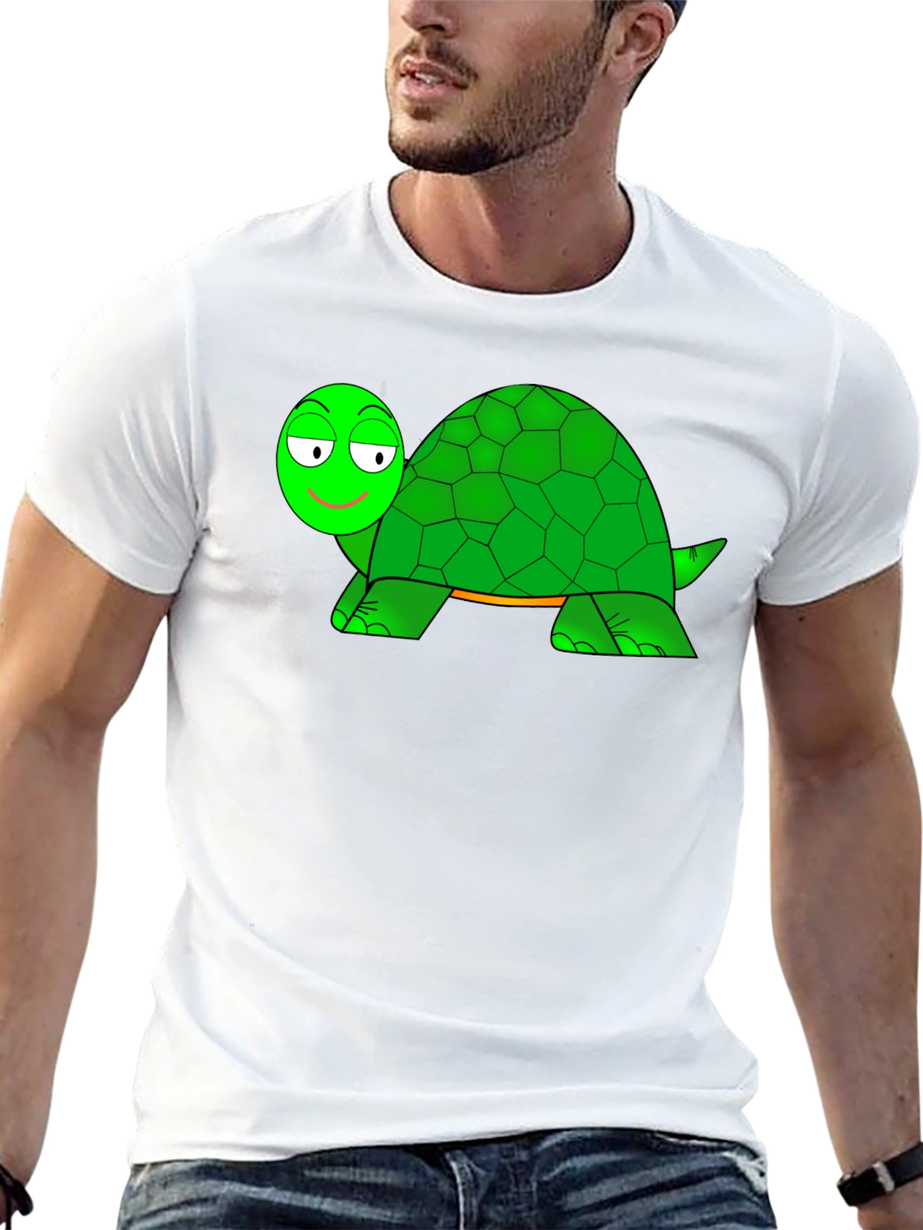 Cartoon Turtle Graphic Black T-Shirt