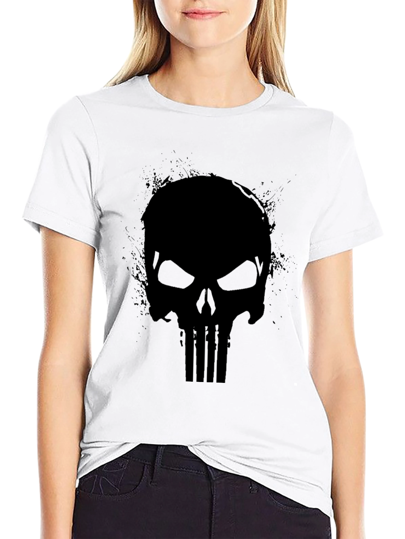 Punisher Skull Graphic Tee - Black