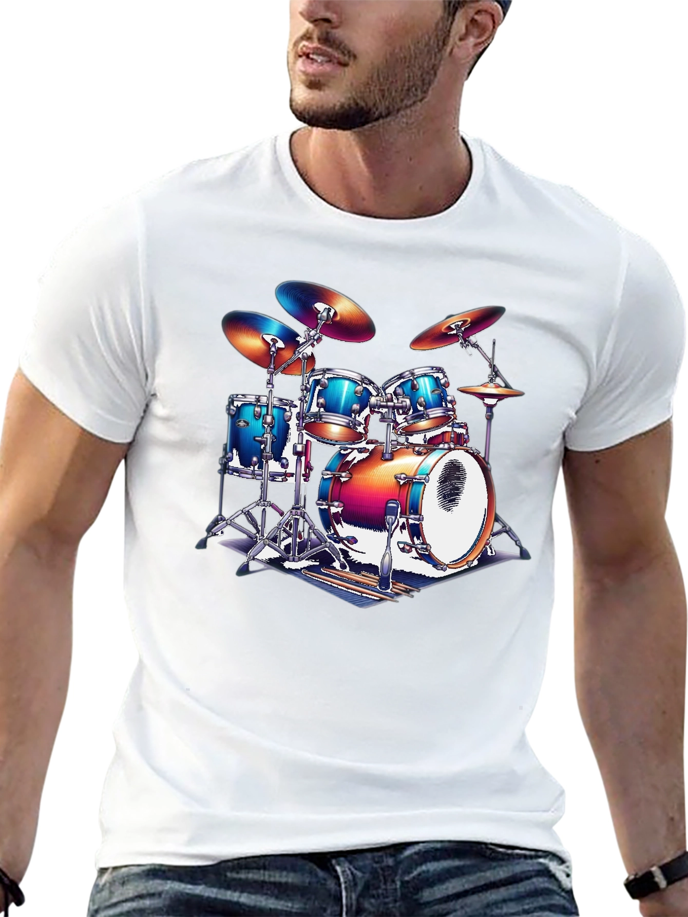 Drum Kit Graphic T-Shirt - Music Lover Tee