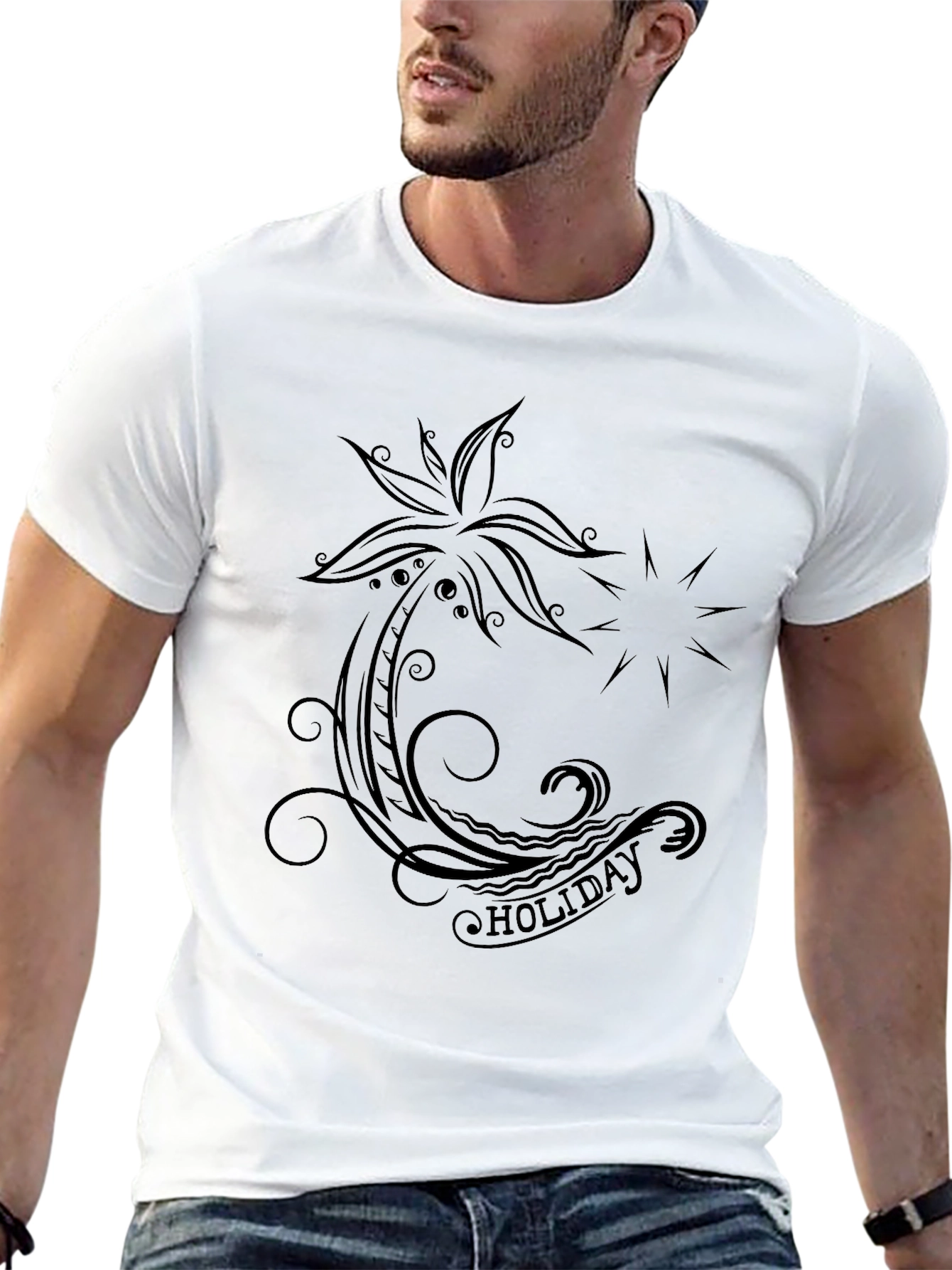 Holiday Vibes Black Graphic Tee
