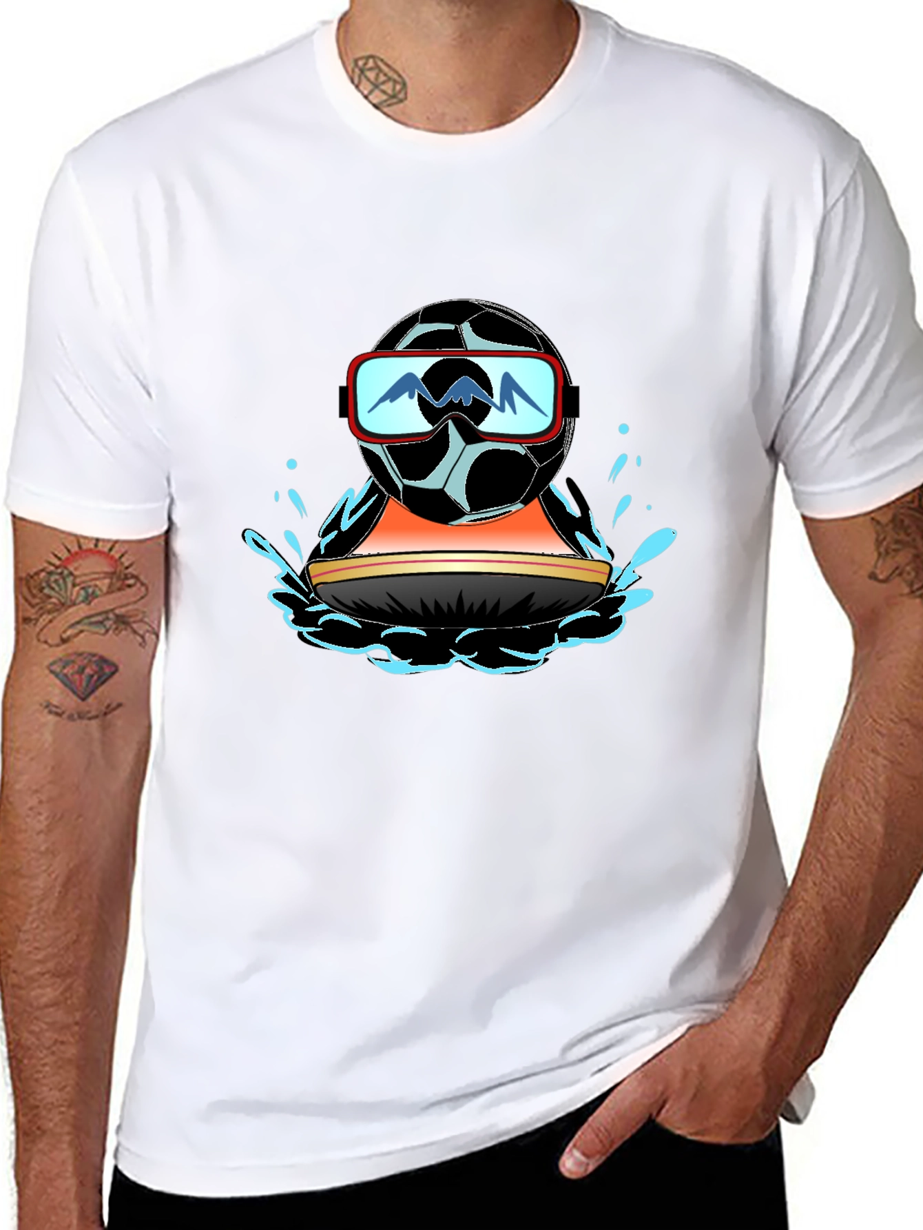 Cool Soccer Ball Water Sports T-Shirt