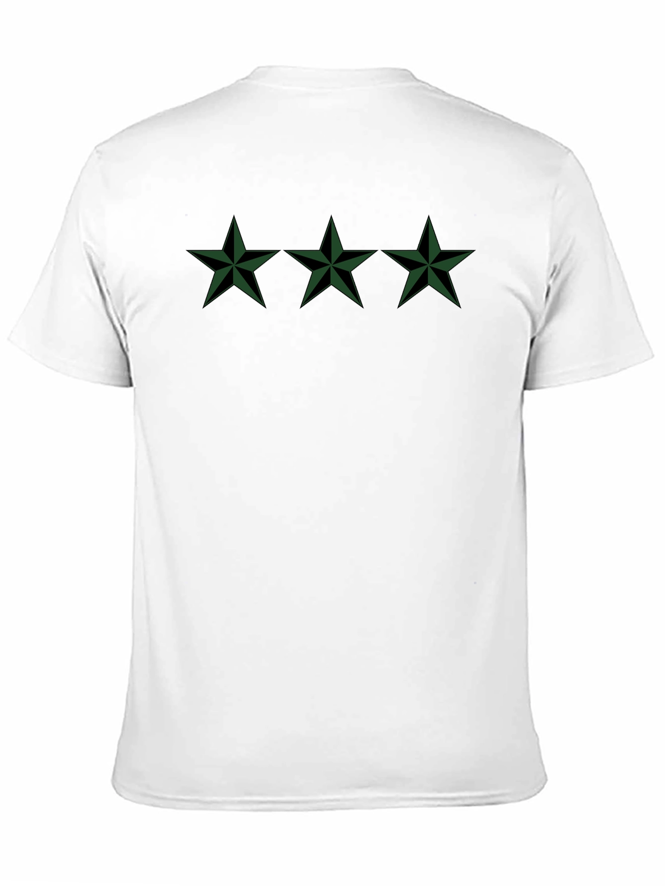 Stylish Black T-Shirt with Three Star Design