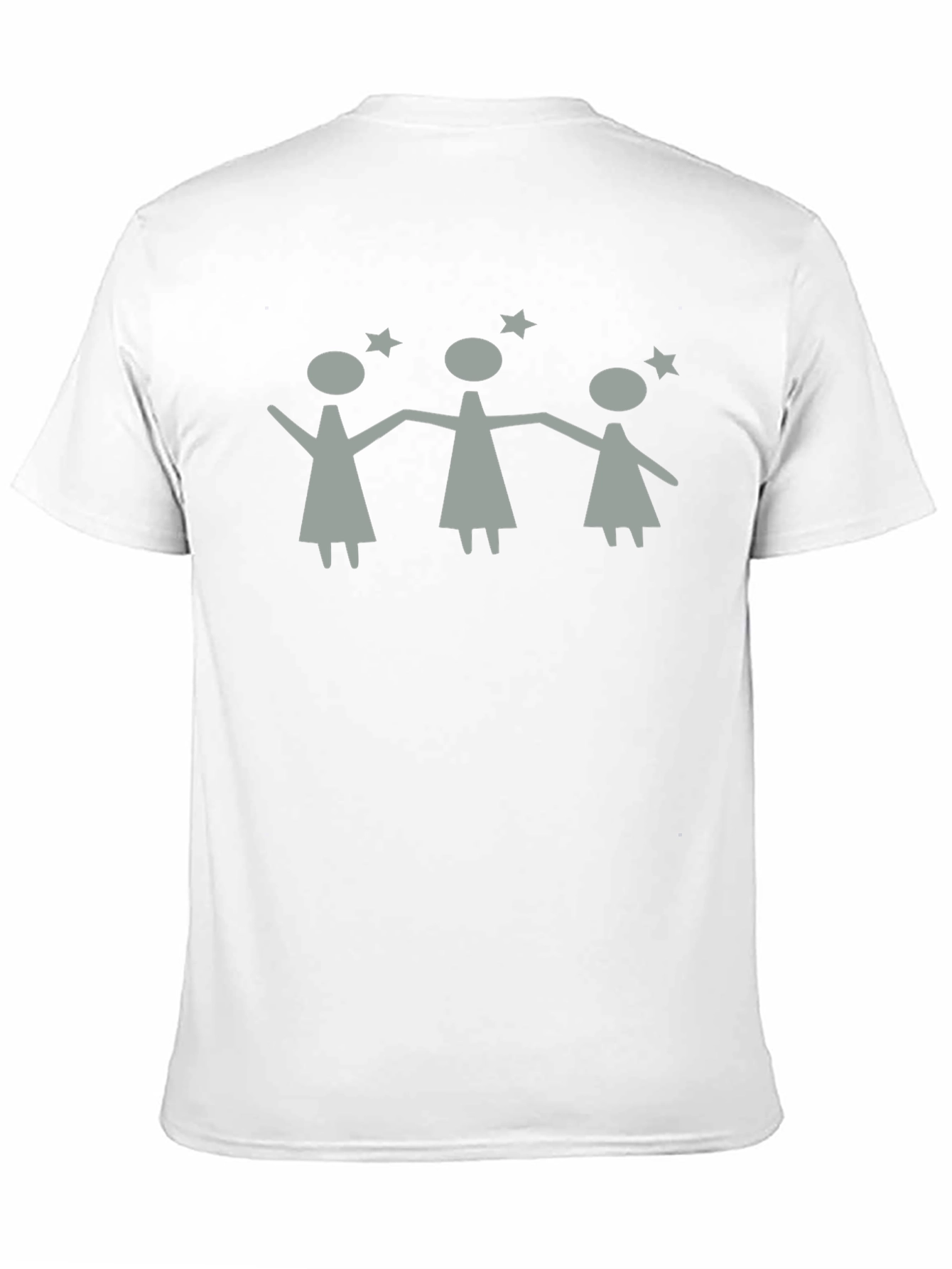 Stick Figure Women Stars Black T-Shirt