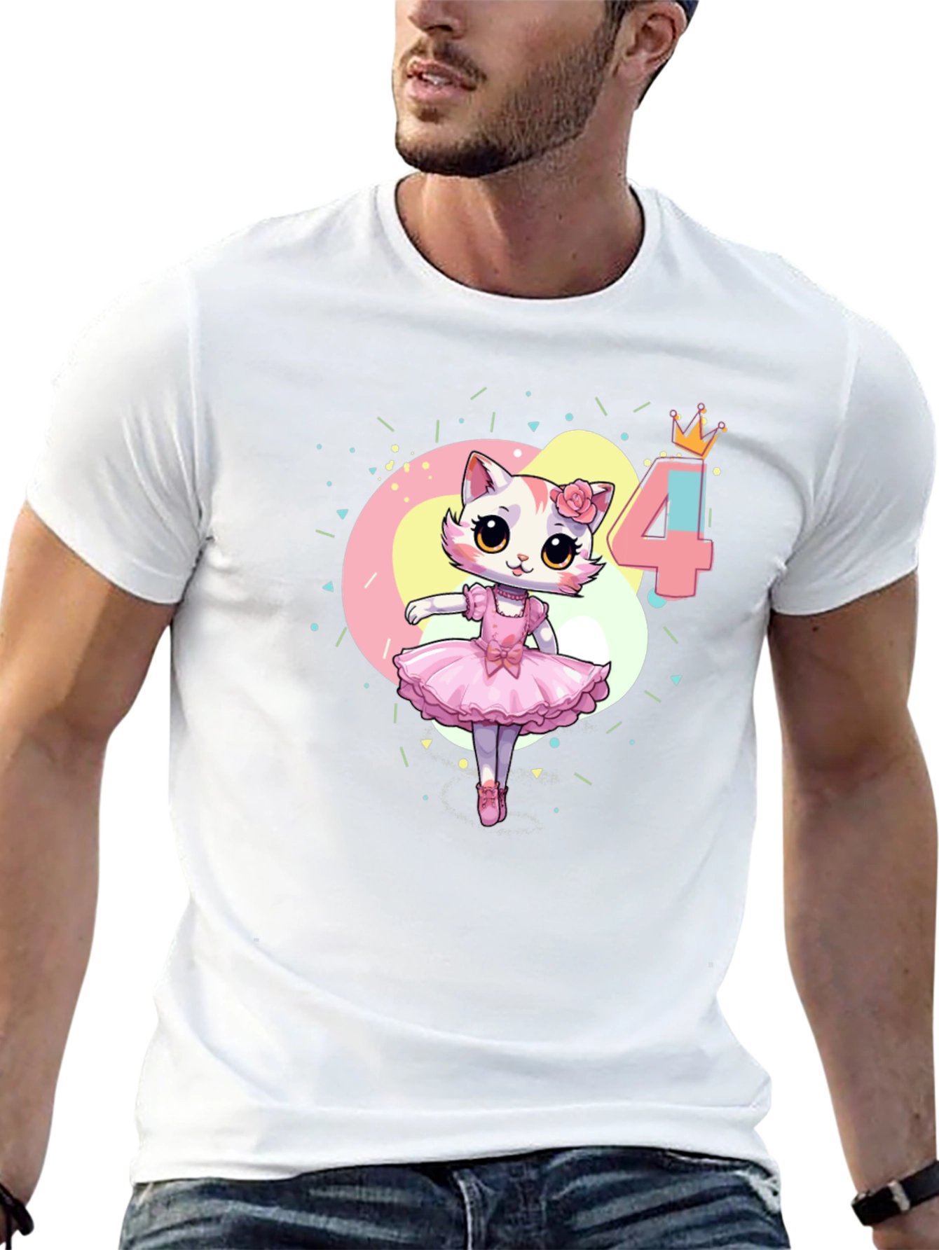 Cat Ballerina 4th Birthday T-Shirt
