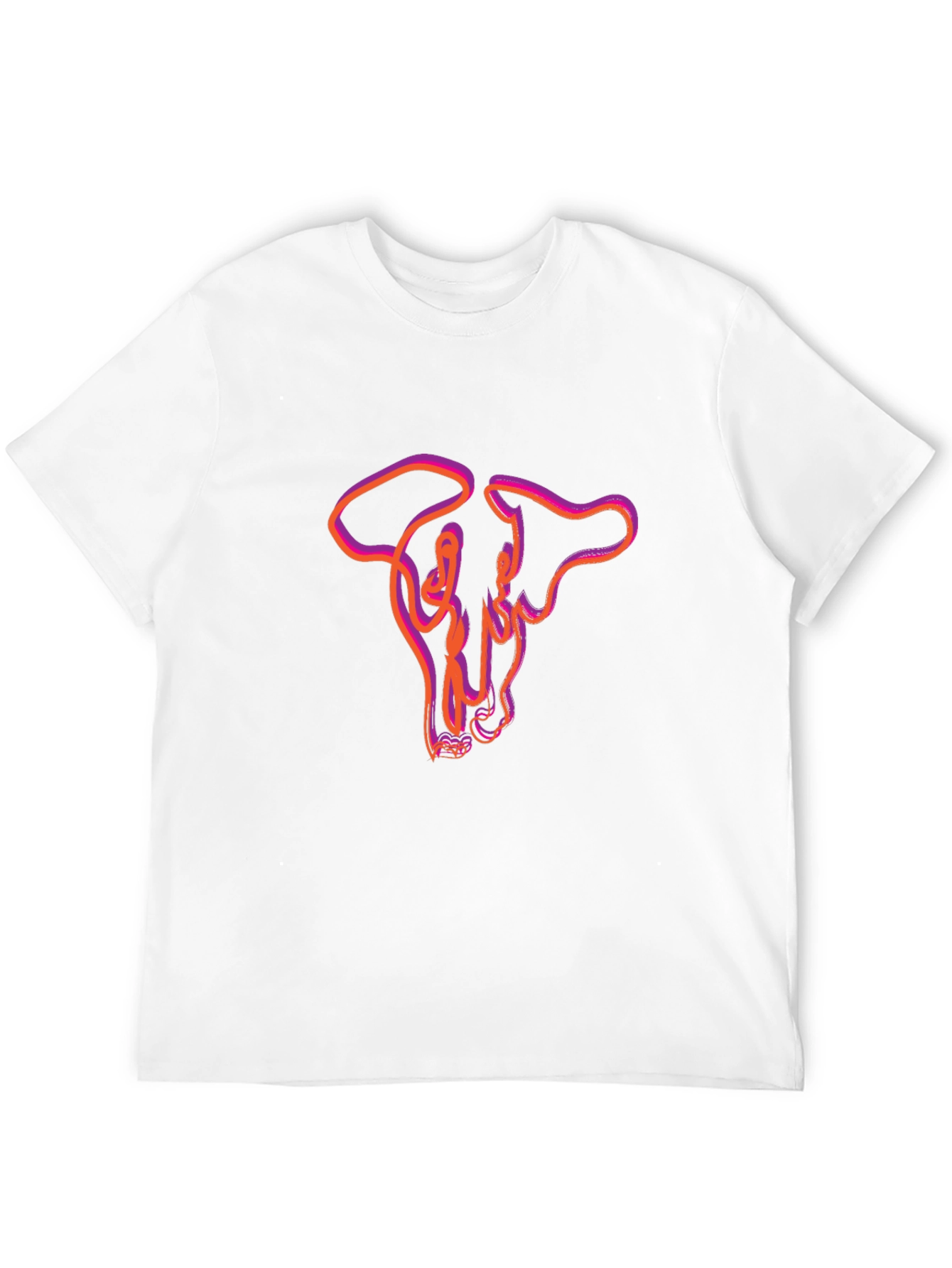 Abstract Bull Skull Graphic Tee - Mens Black T-Shirt