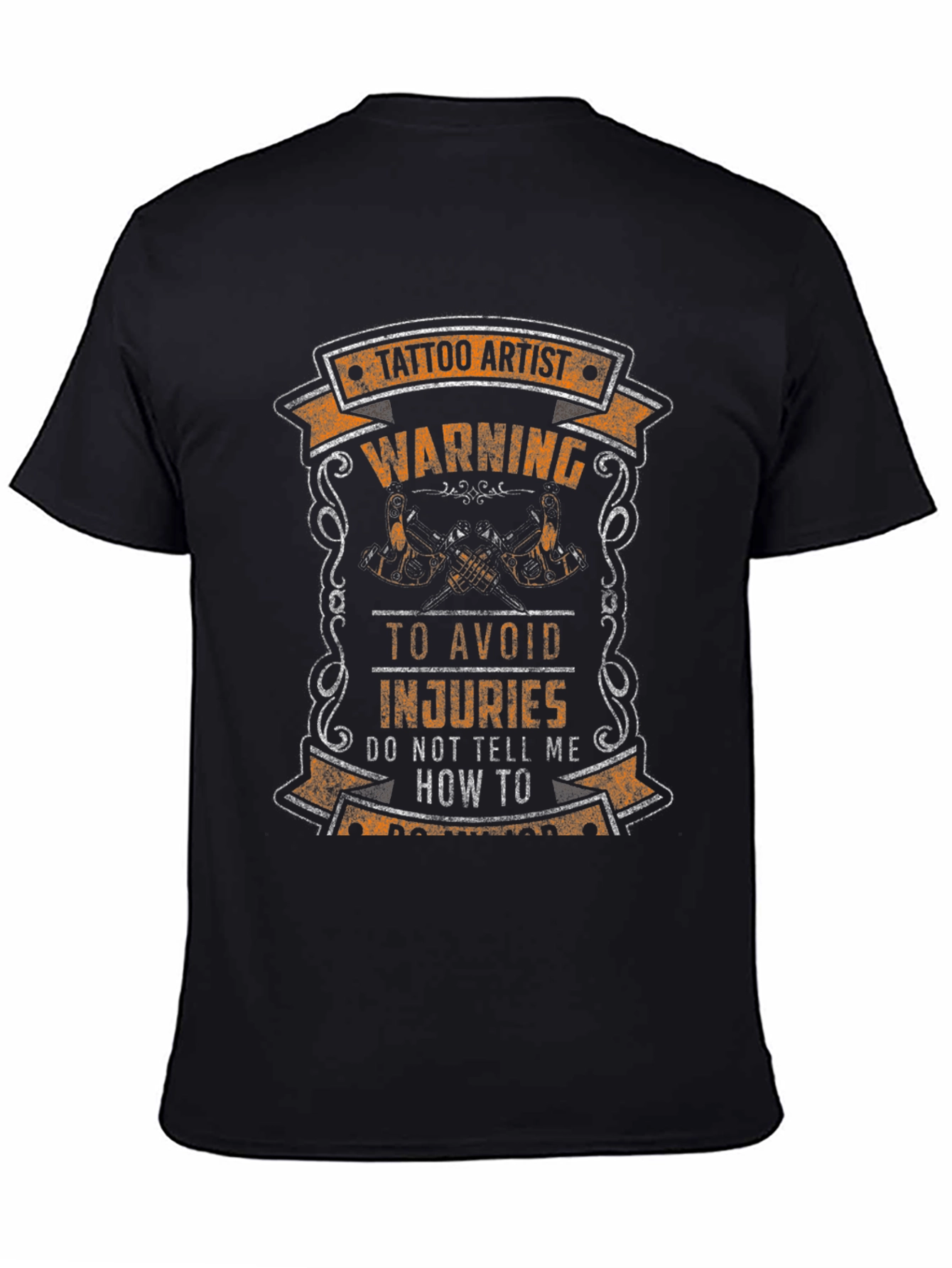 Tattoo Artist Warning Graphic Tee - Black