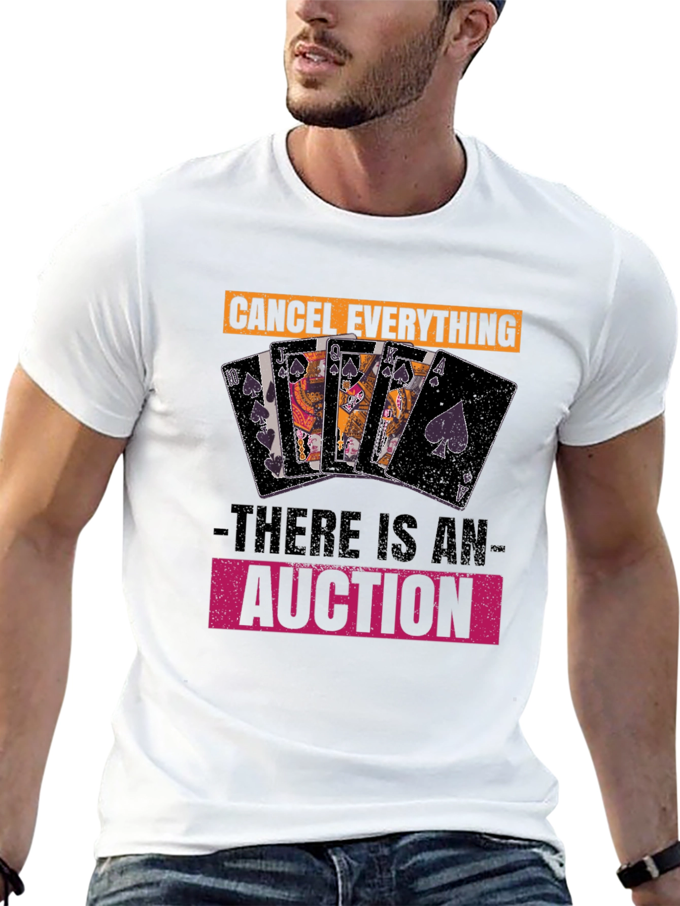 Auction T-Shirt: Cancel Everything! Fun Poker Card Design