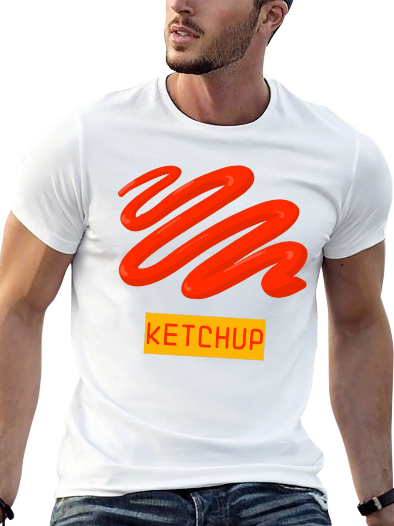 Ketchup Swirl Graphic T-Shirt - Novelty Food Tee