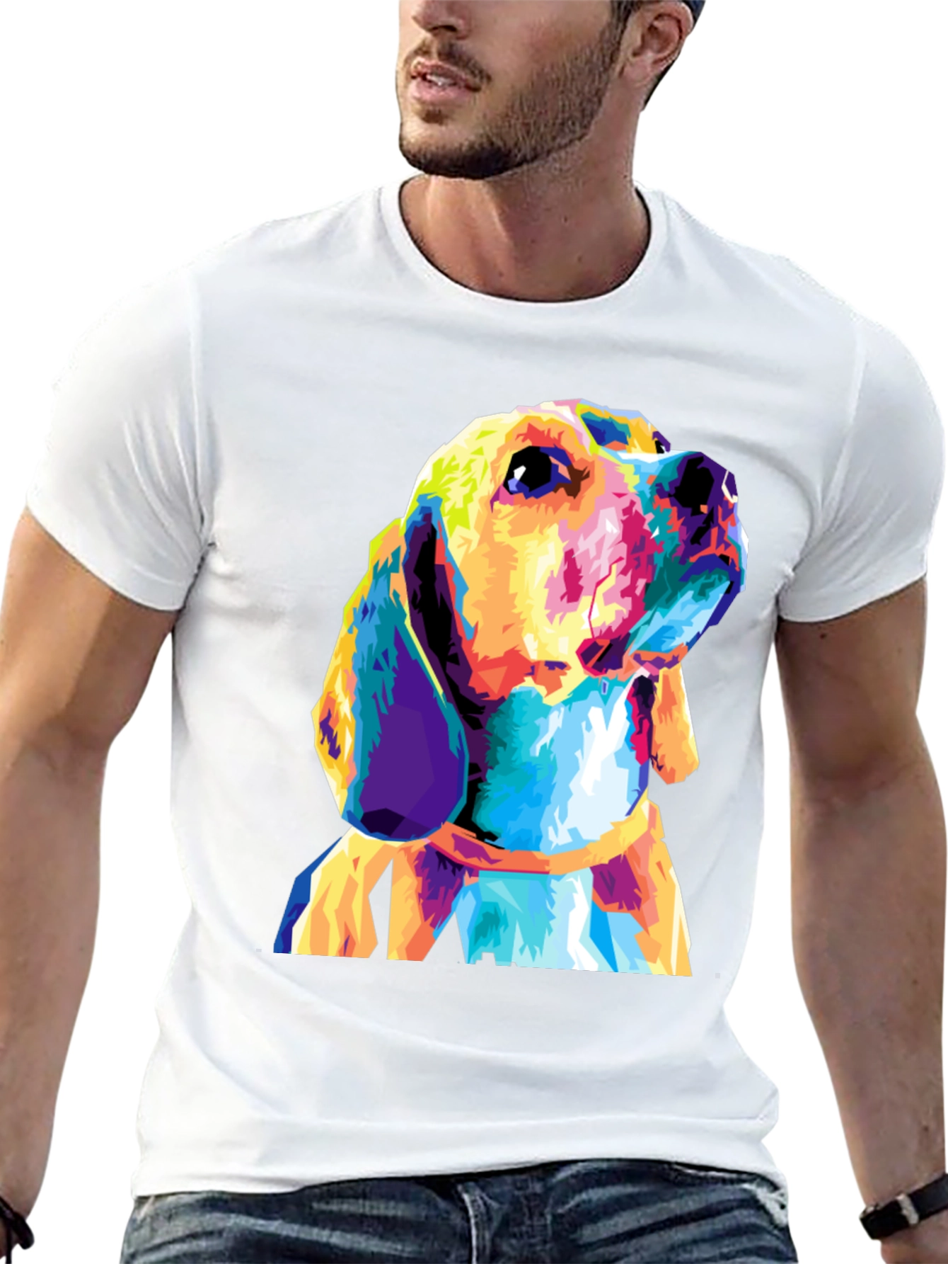 Dog Graphic Print Black T-Shirt