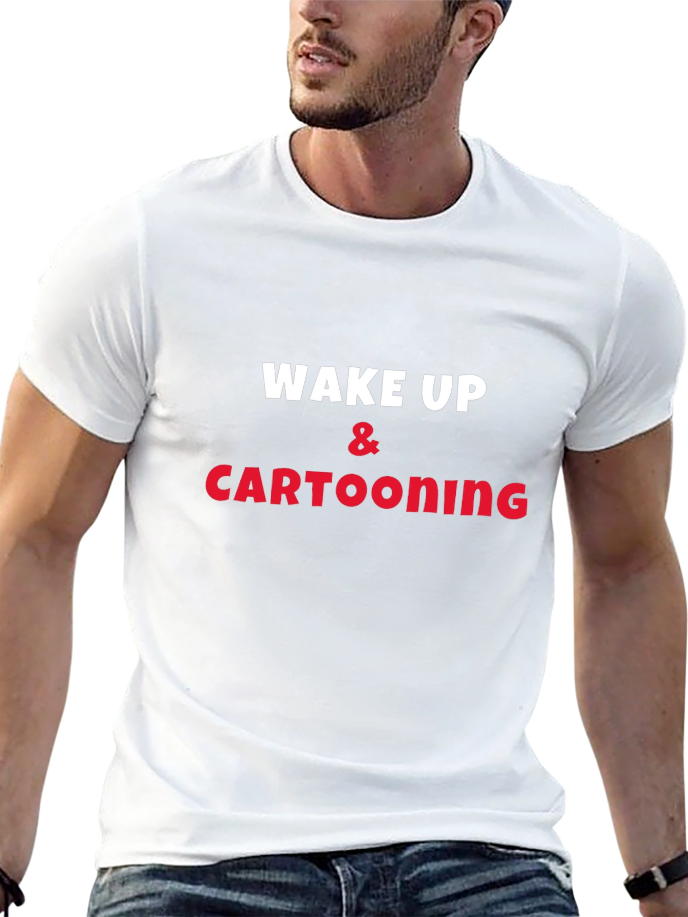 Wake Up & Cartooning Black T-Shirt