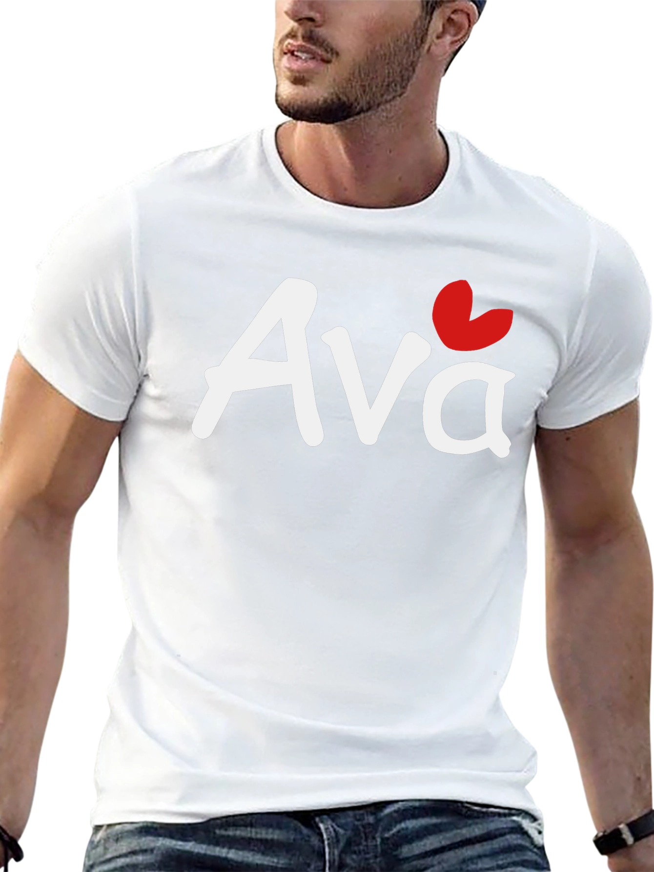 Personalized Ava Heart T-Shirt
